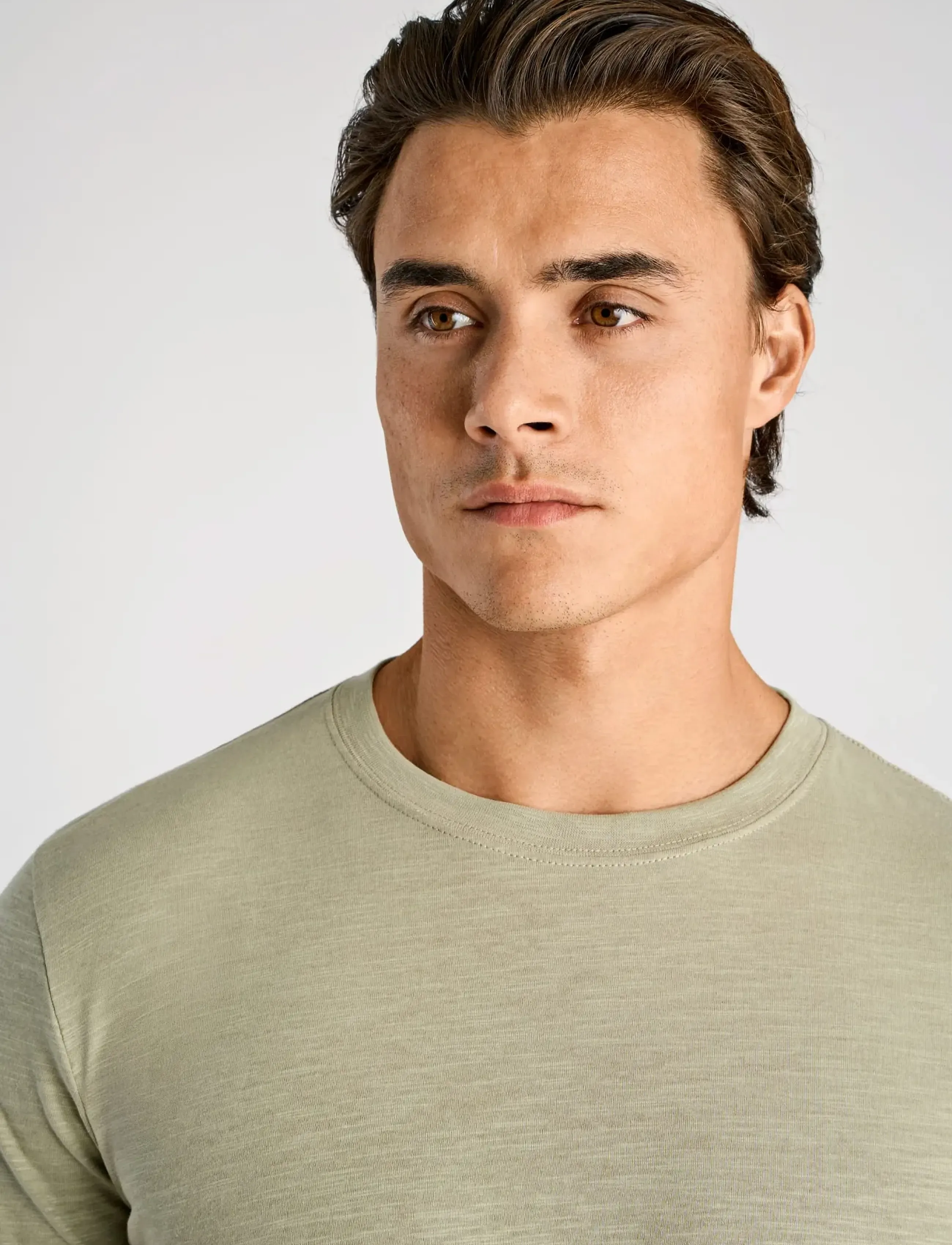 Lindbergh - Organic slub yarn o-neck tee S/S - kortærmede t-shirts - dusty green - 5