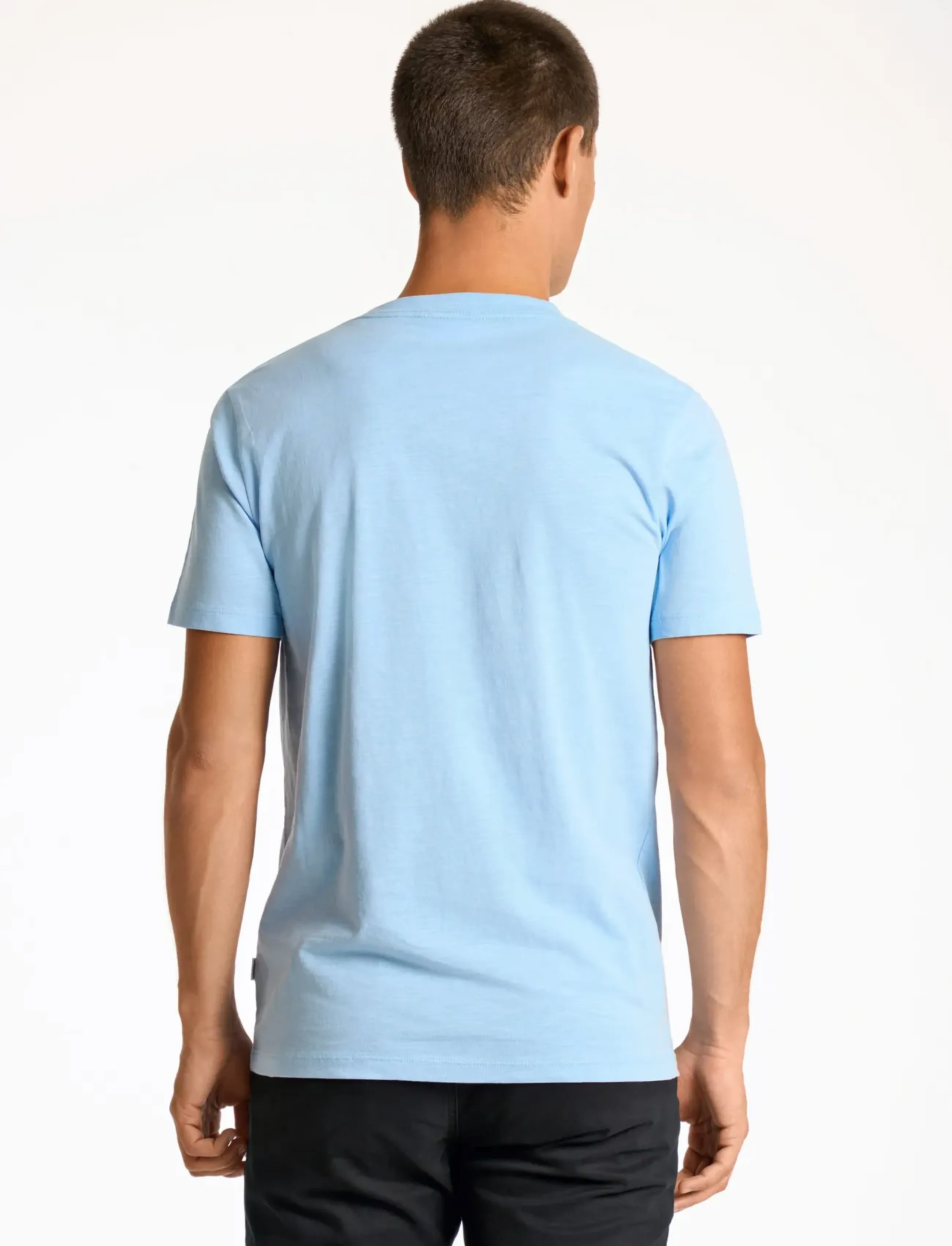Lindbergh - Organic slub yarn o-neck tee S/S - kortærmede t-shirts - lt blue - 4
