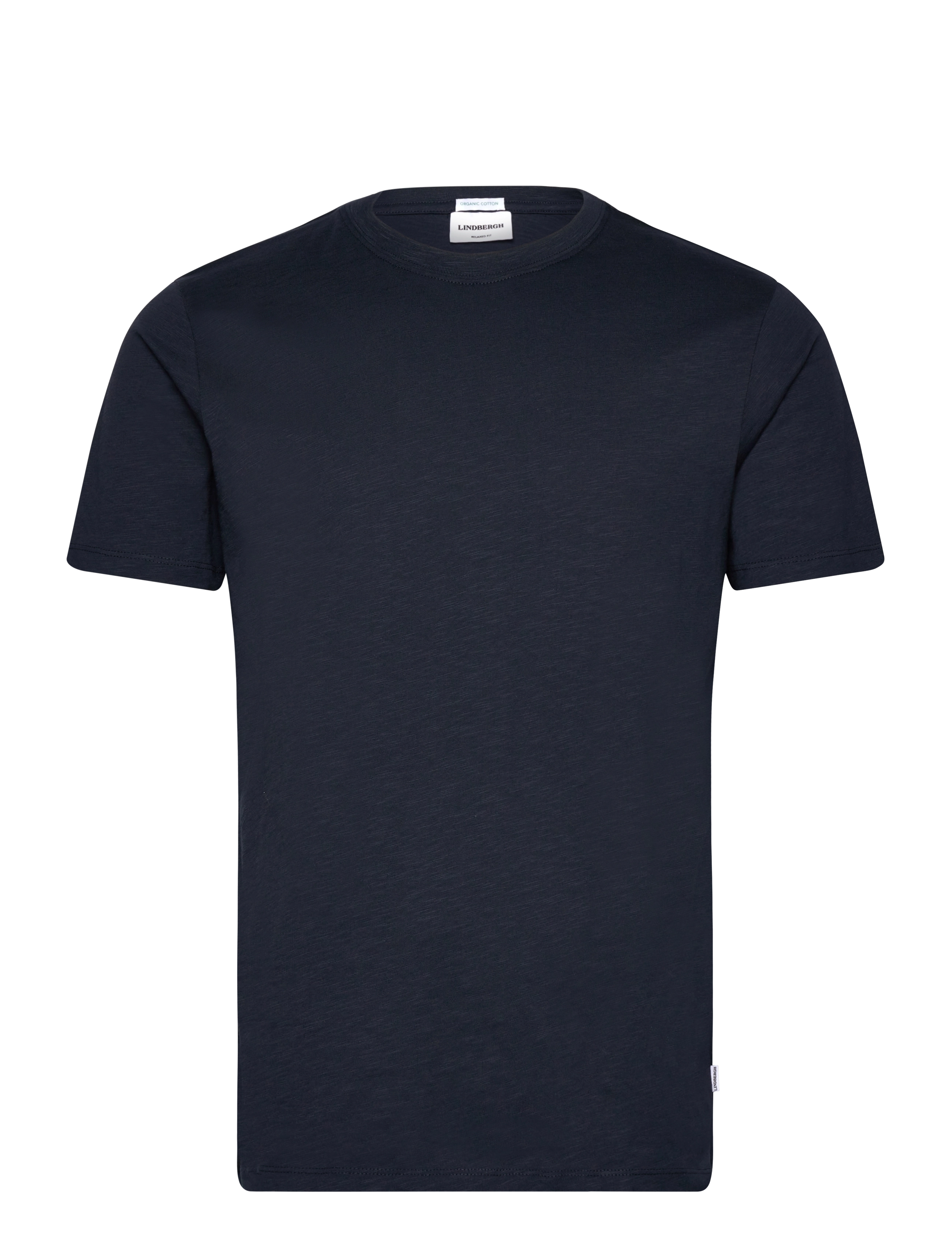Lindbergh Organic slub yarn o-neck tee S/S - T-shirts - NAVY / navy
