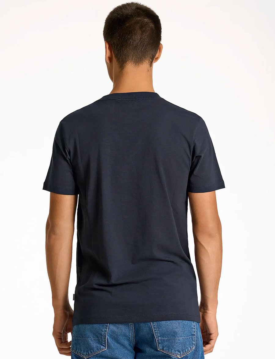 Lindbergh - Organic slub yarn o-neck tee S/S - t-shirts à manches courtes - navy - 4