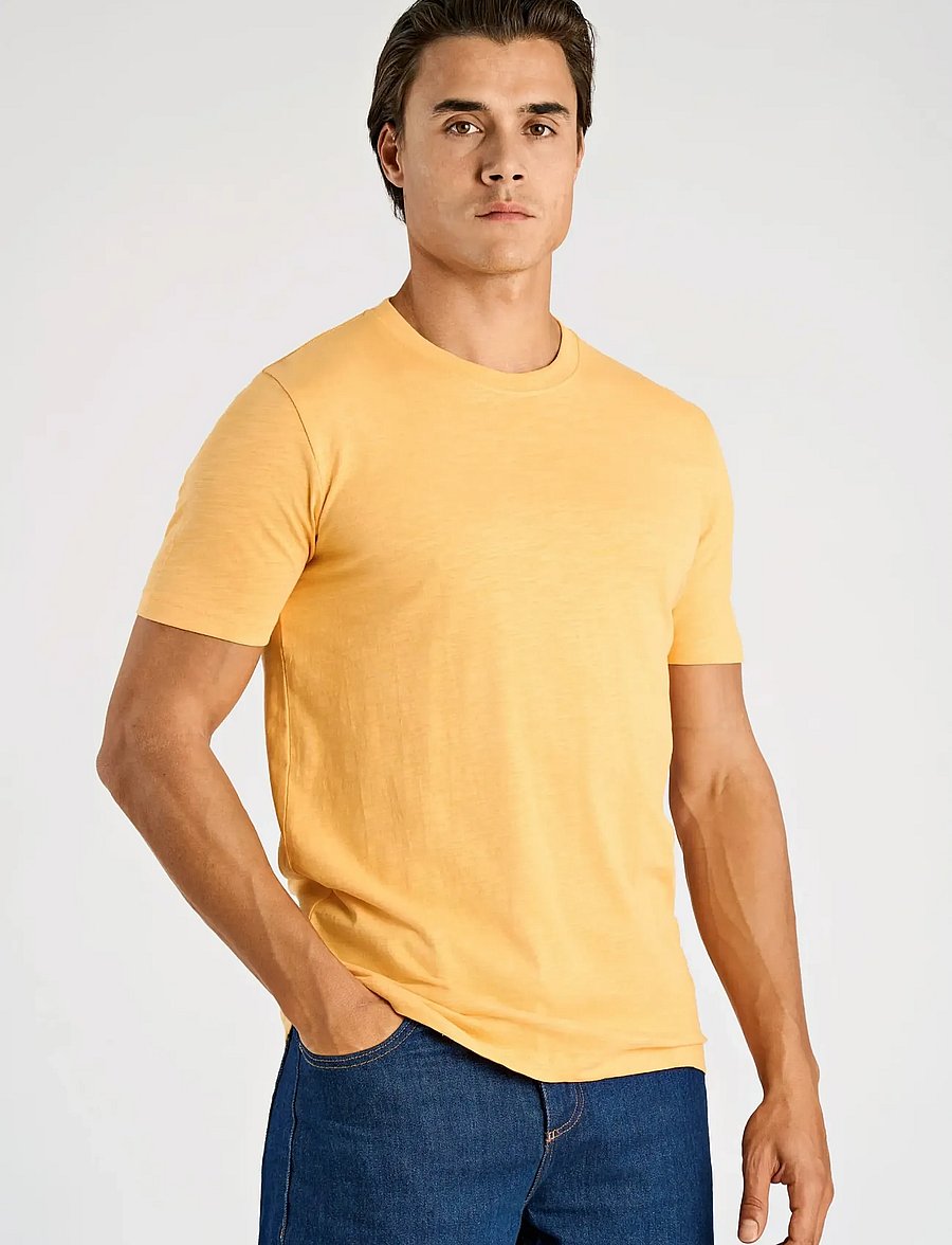 Lindbergh - Organic slub yarn o-neck tee S/S - lühikeste varrukatega t-särgid - soft orange - 3