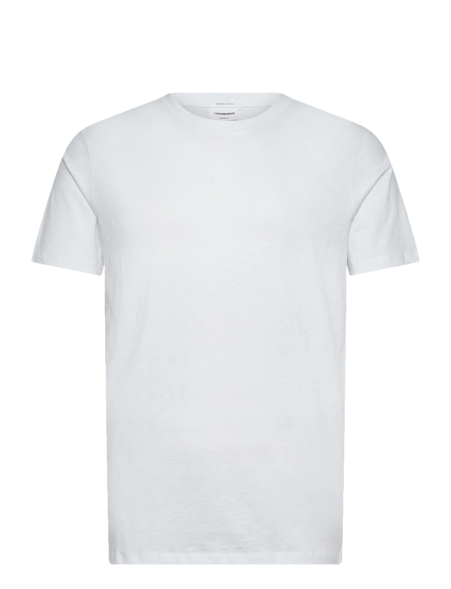 Lindbergh - Organic slub yarn o-neck tee S/S - kortærmede t-shirts - white - 1