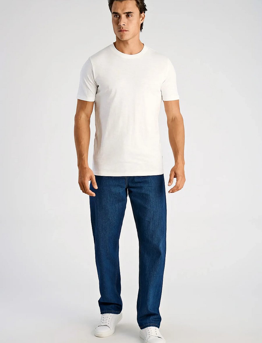 Lindbergh - Organic slub yarn o-neck tee S/S - kortærmede t-shirts - white - 0