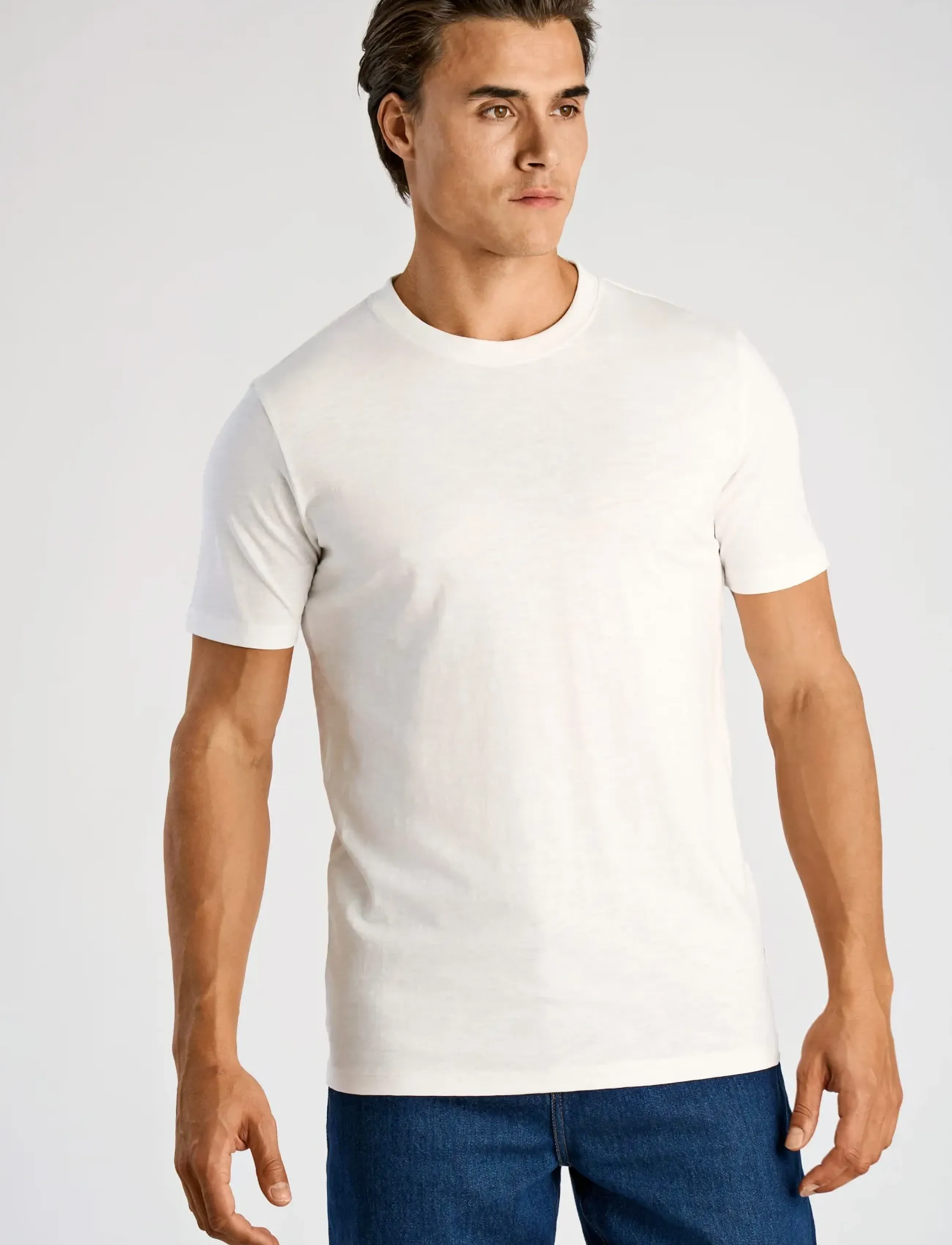 Lindbergh - Organic slub yarn o-neck tee S/S - kortærmede t-shirts - white - 3