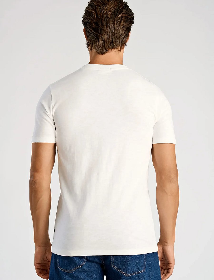 Lindbergh - Organic slub yarn o-neck tee S/S - kortærmede t-shirts - white - 4