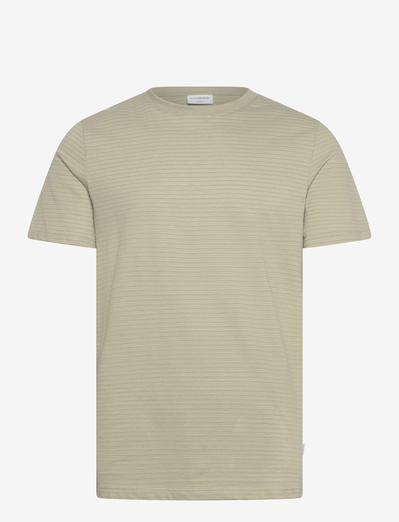 Lindbergh - Striped o-neck tee S/S - kortærmede t-shirts - dusty green - 1