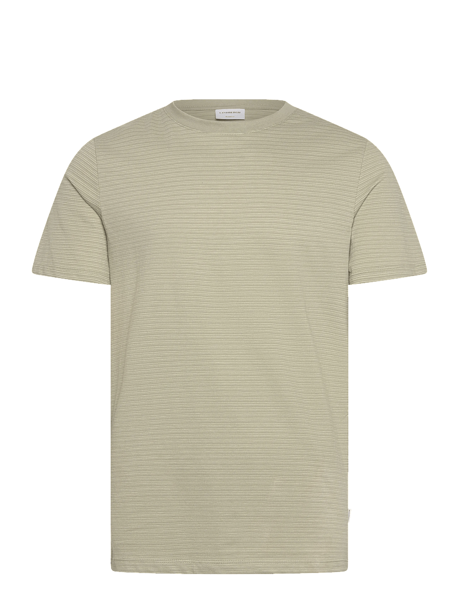 Lindbergh - Striped o-neck tee S/S - kurzärmelig - dusty green - 1