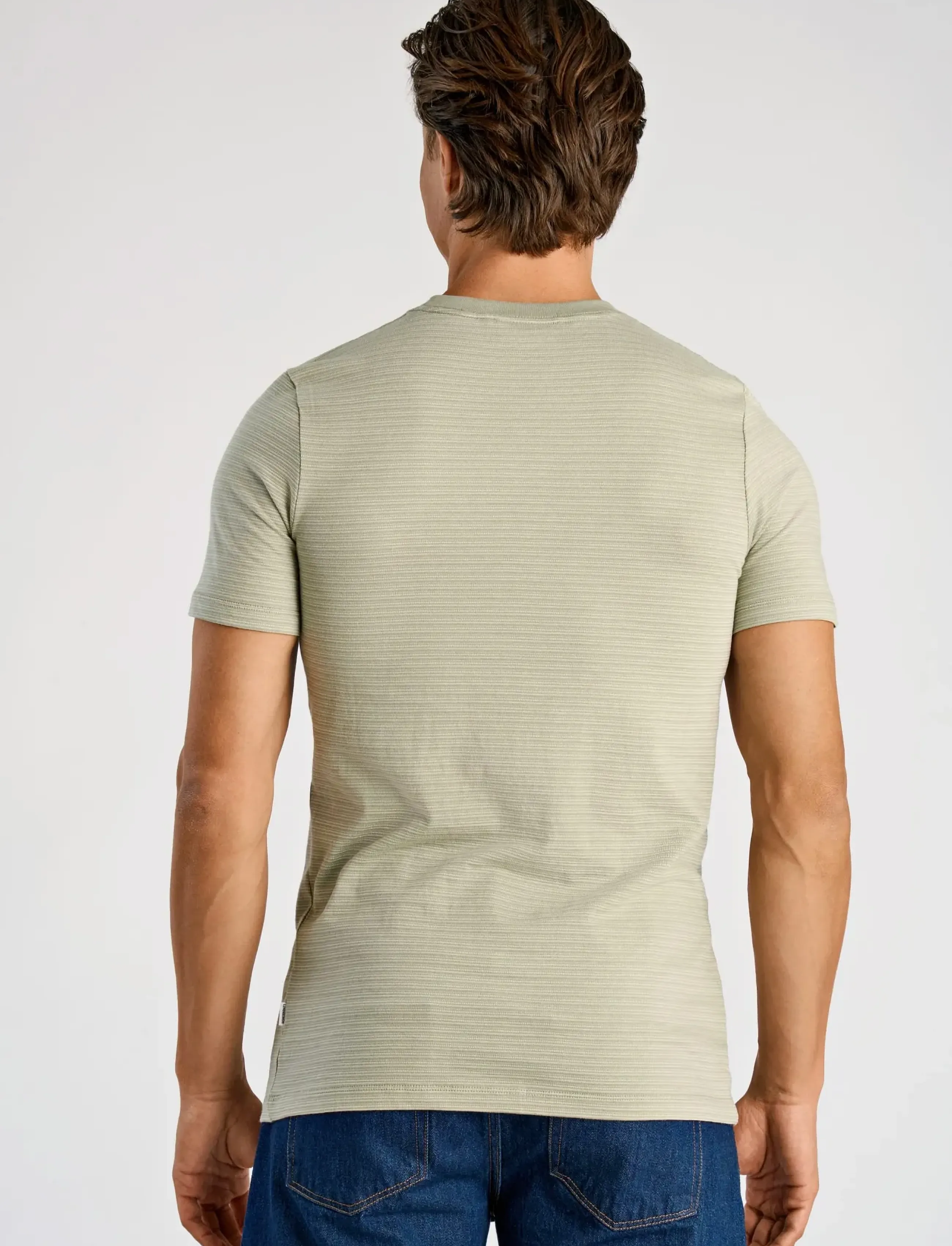 Lindbergh - Striped o-neck tee S/S - najniższe ceny - dusty green - 4