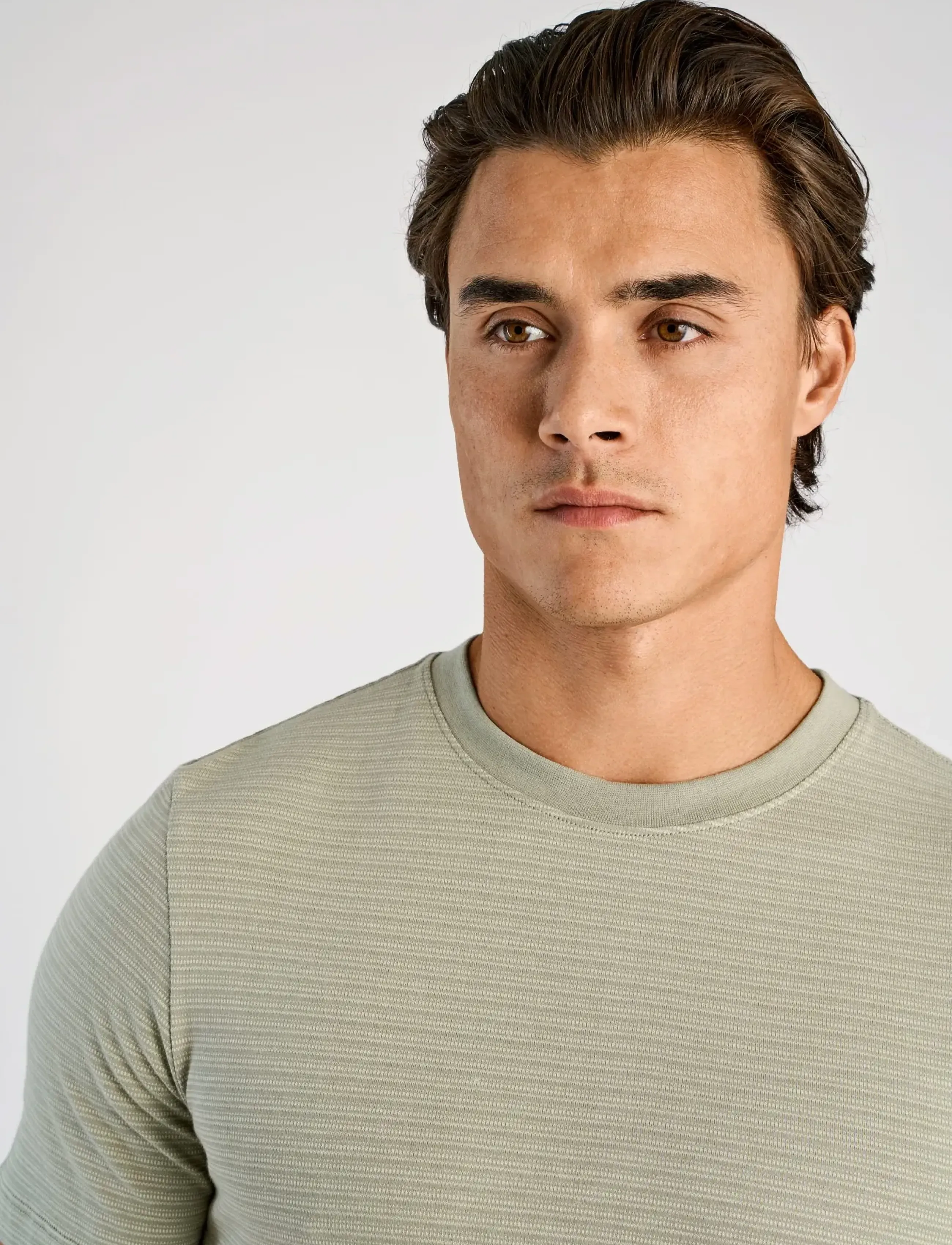 Lindbergh - Striped o-neck tee S/S - najniższe ceny - dusty green - 5