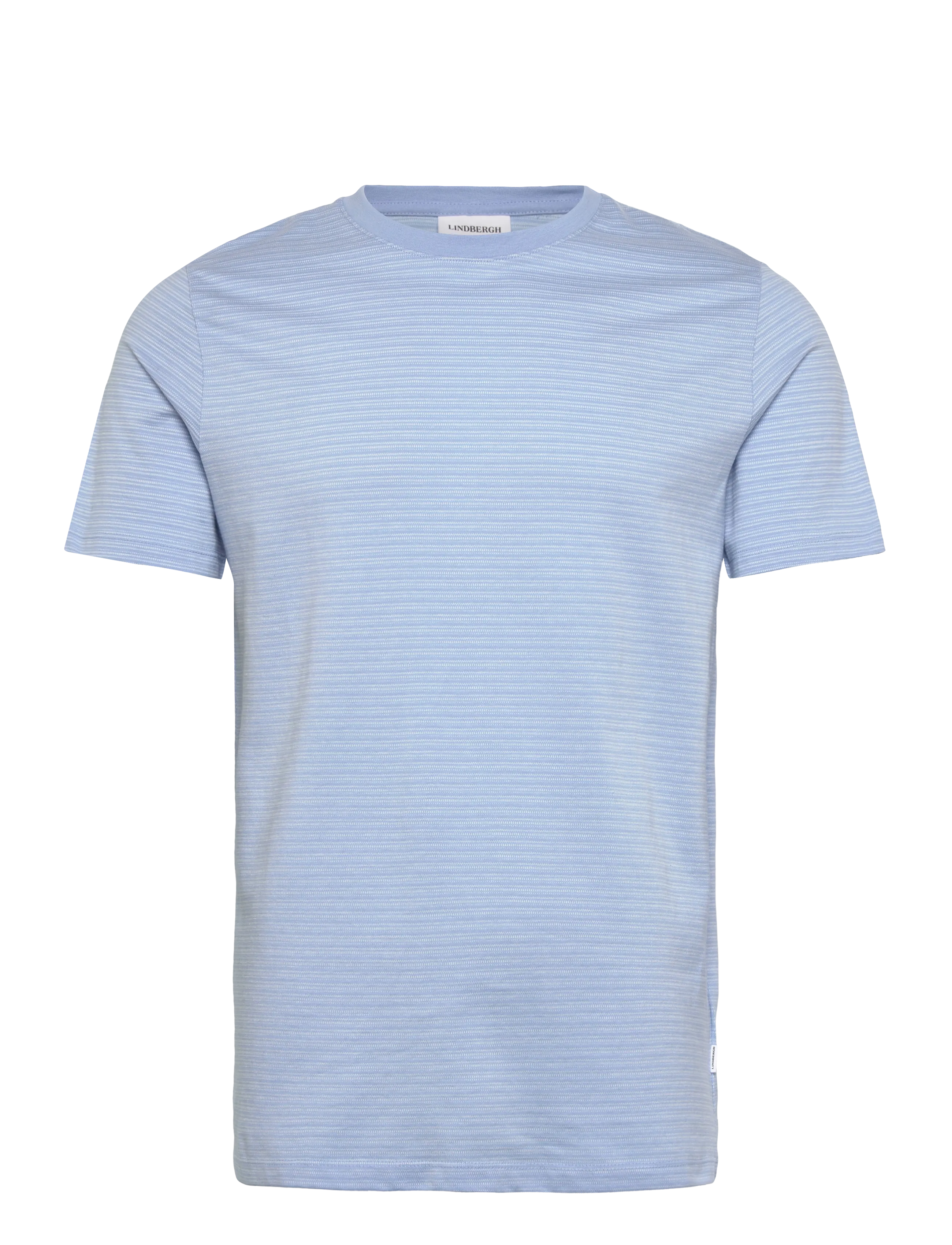 Lindbergh Striped o-neck tee S/S - T-shirts - LT BLUE / blue
