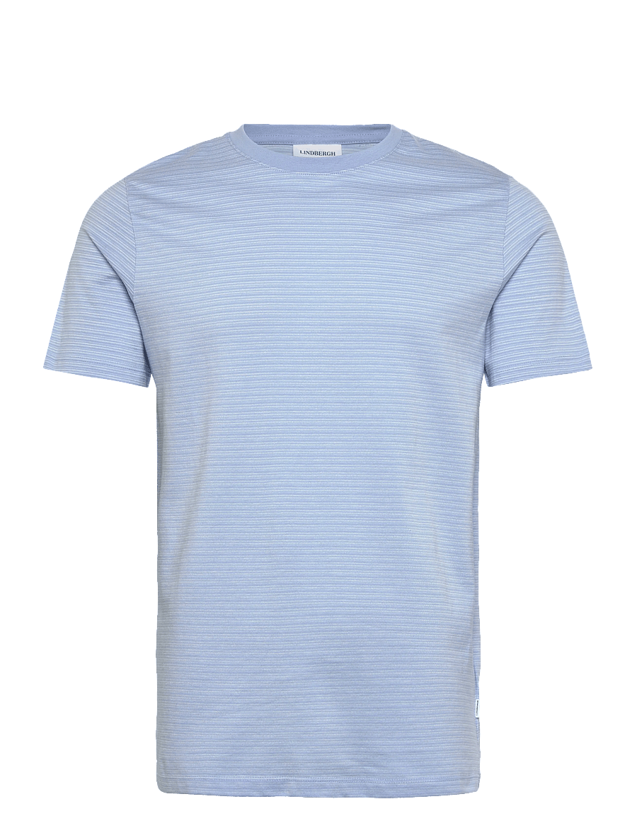 Lindbergh - Striped o-neck tee S/S - kurzärmelig - lt blue - 1