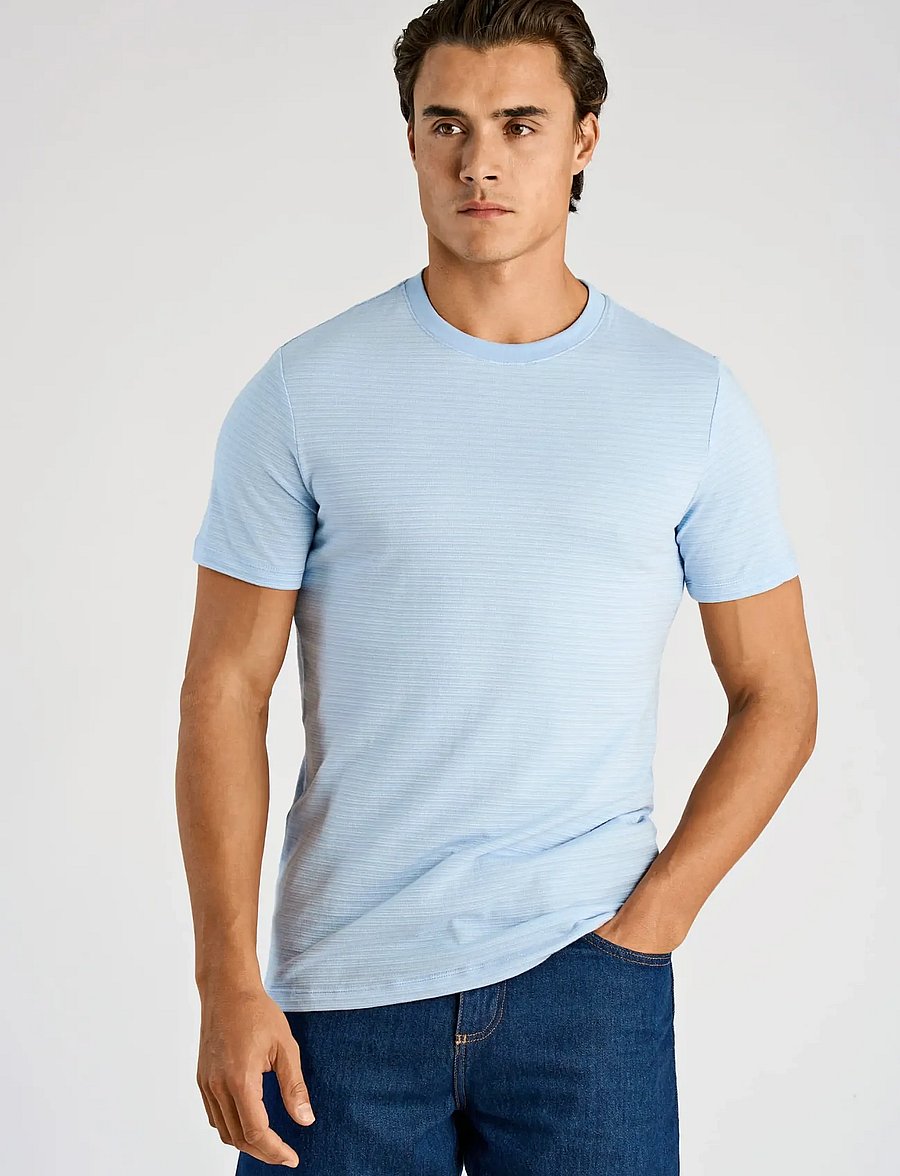 Lindbergh - Striped o-neck tee S/S - kurzärmelig - lt blue - 3