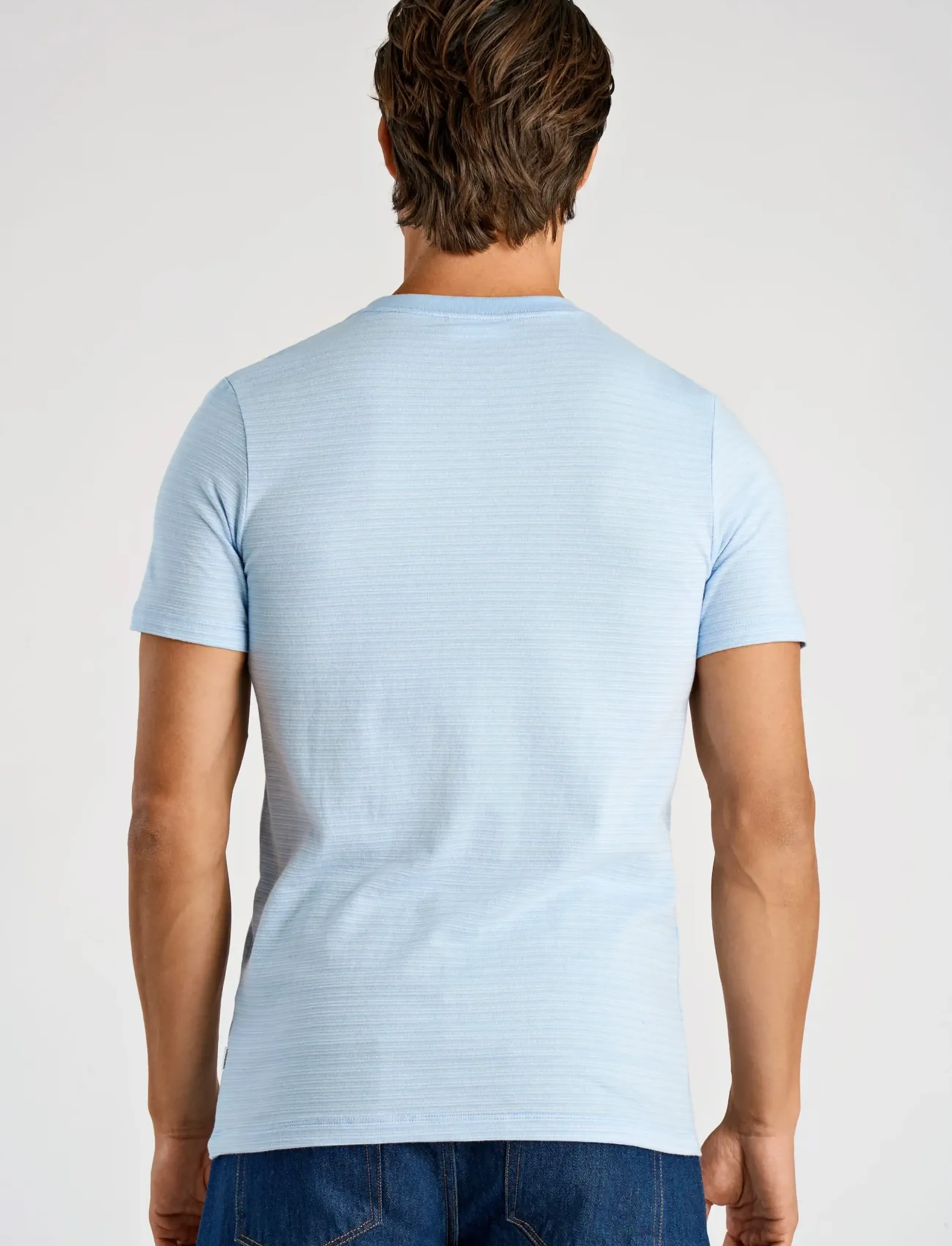 Lindbergh - Striped o-neck tee S/S - kortærmede t-shirts - lt blue - 4