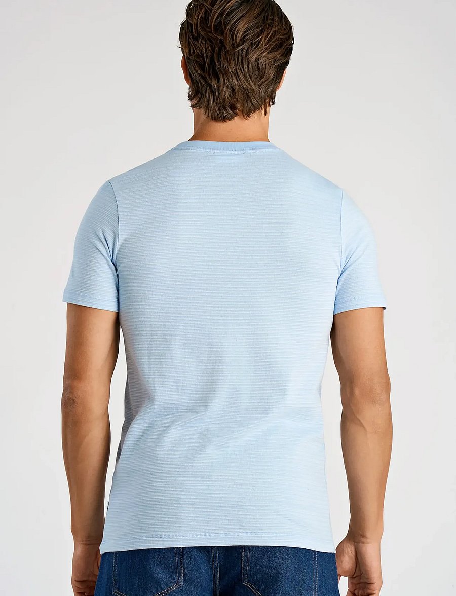 Lindbergh - Striped o-neck tee S/S - kurzärmelig - lt blue - 4