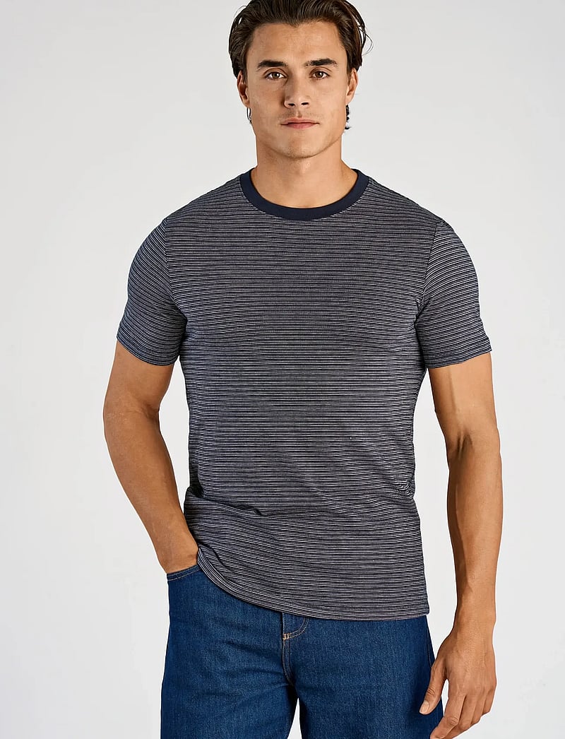 Lindbergh - Striped o-neck tee S/S - kurzärmelig - navy - 3