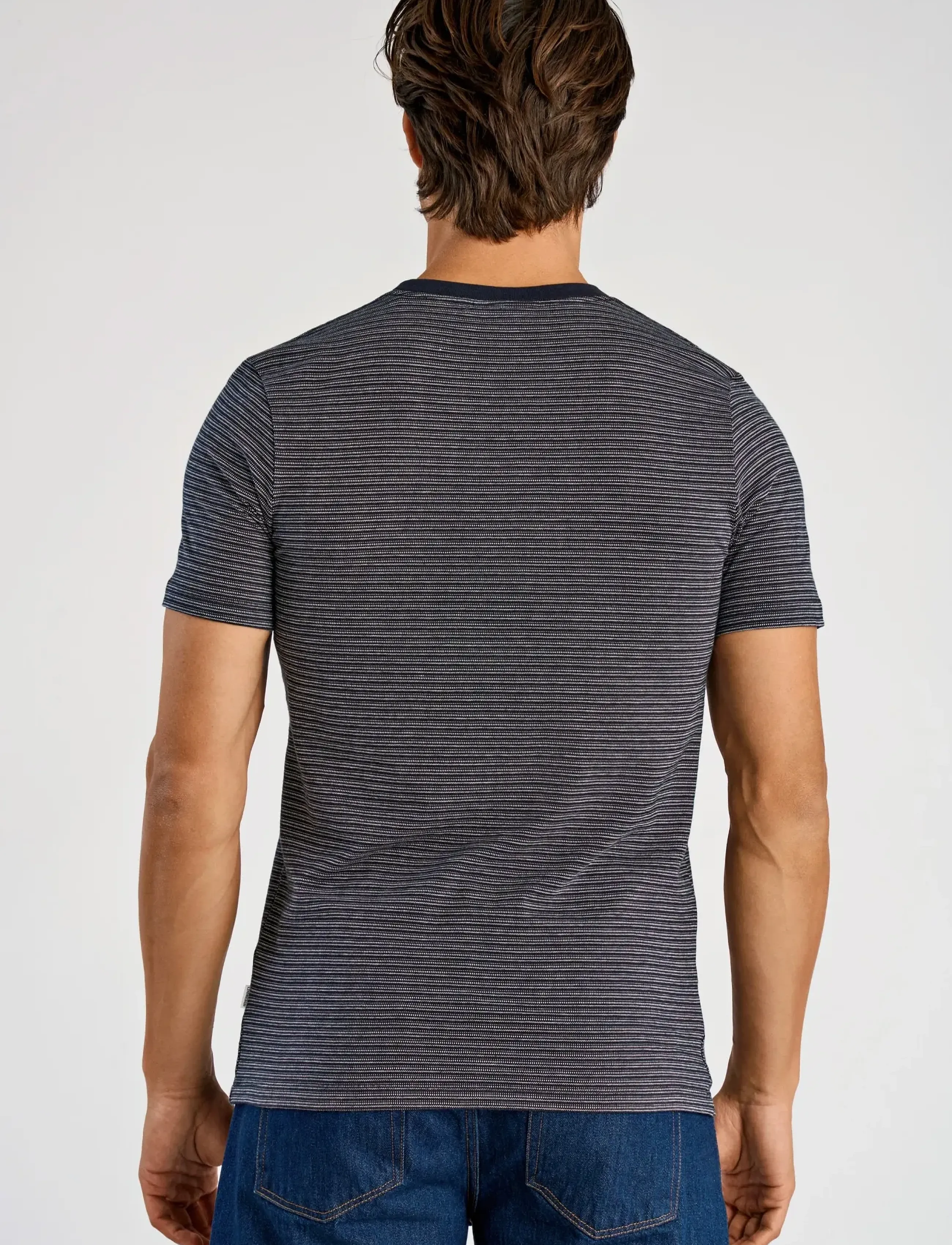 Lindbergh - Striped o-neck tee S/S - kortärmade t-shirts - navy - 4
