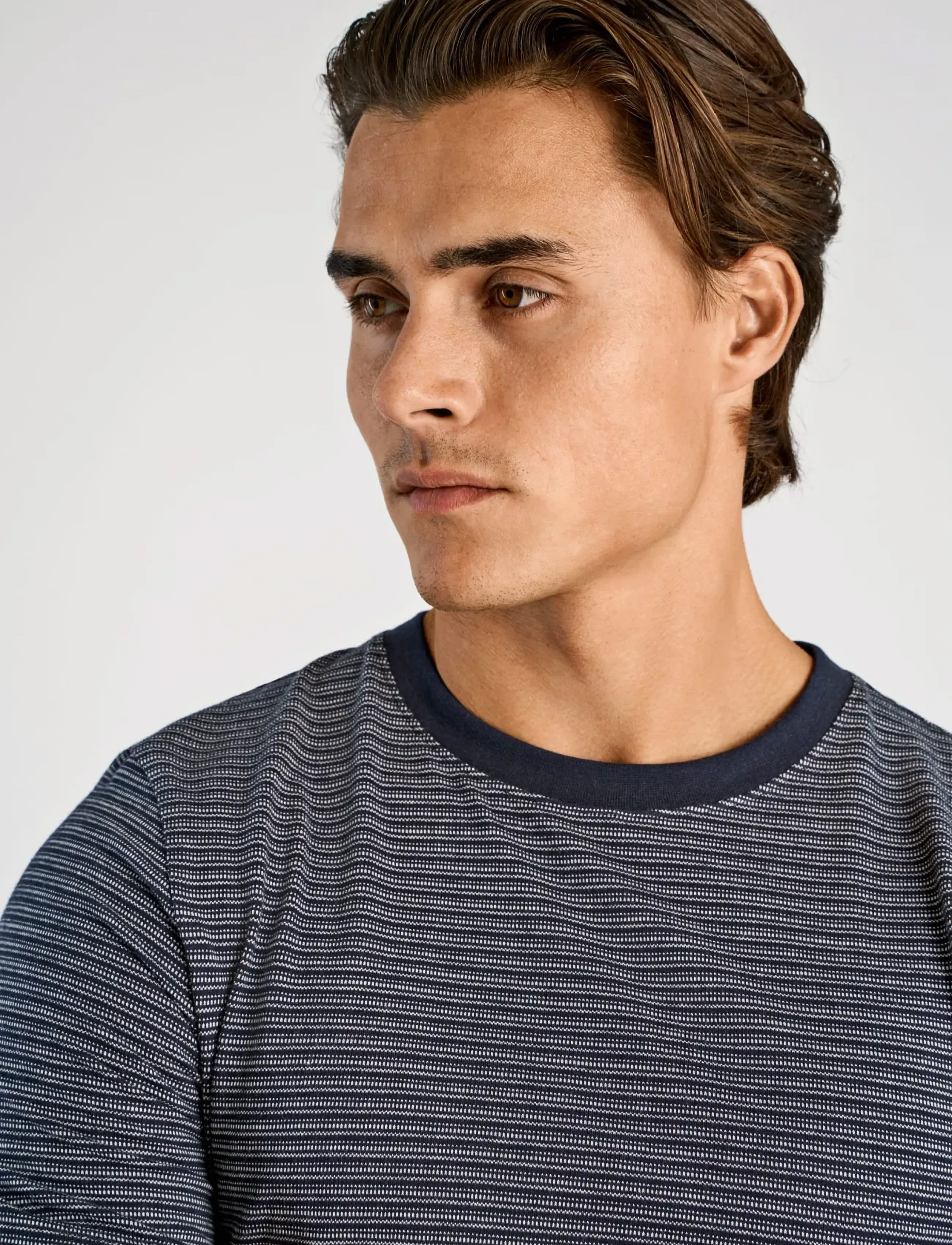 Lindbergh - Striped o-neck tee S/S - kortärmade t-shirts - navy - 5