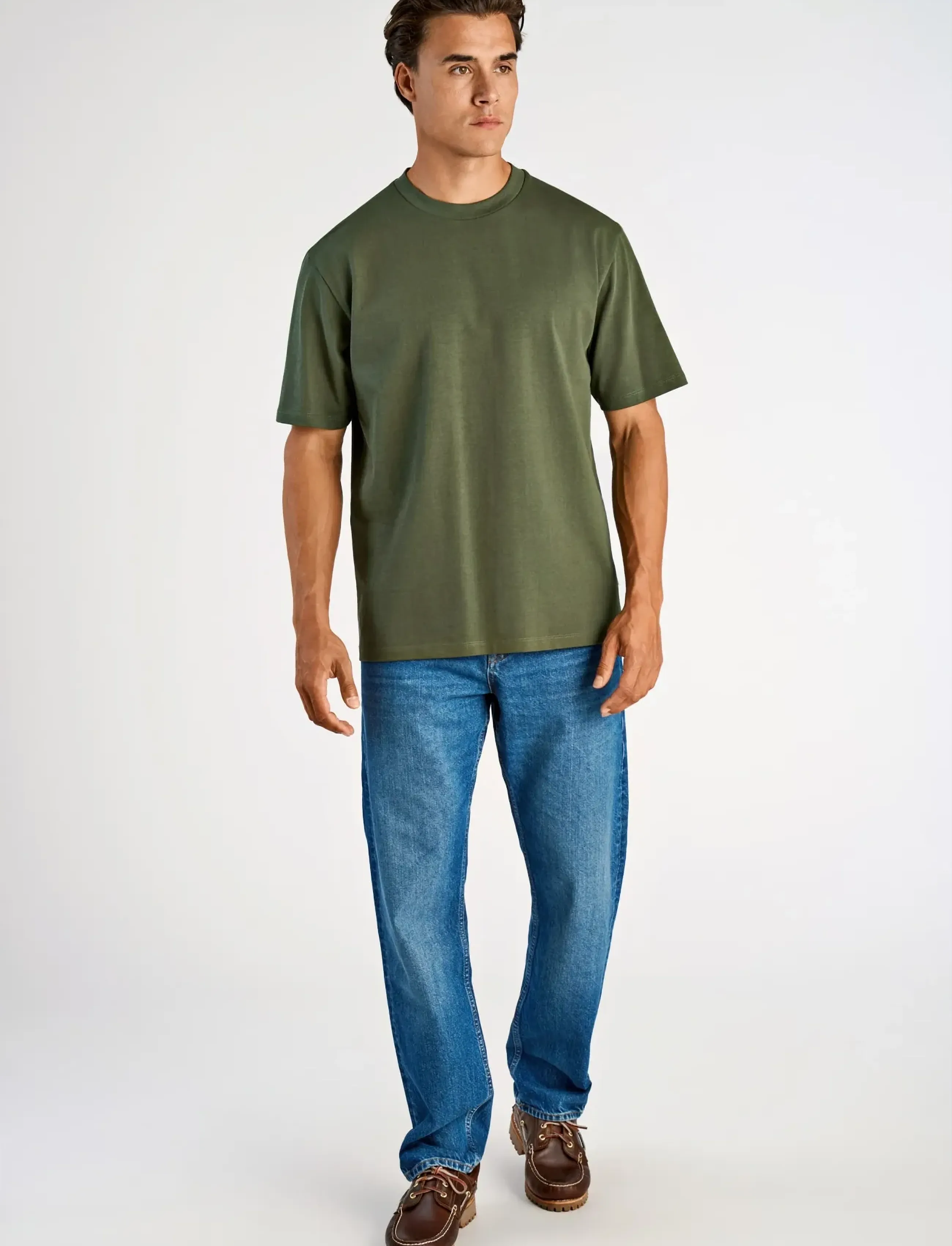 Lindbergh - O-neck tee oversize S/S - short-sleeved t-shirts - army - 3