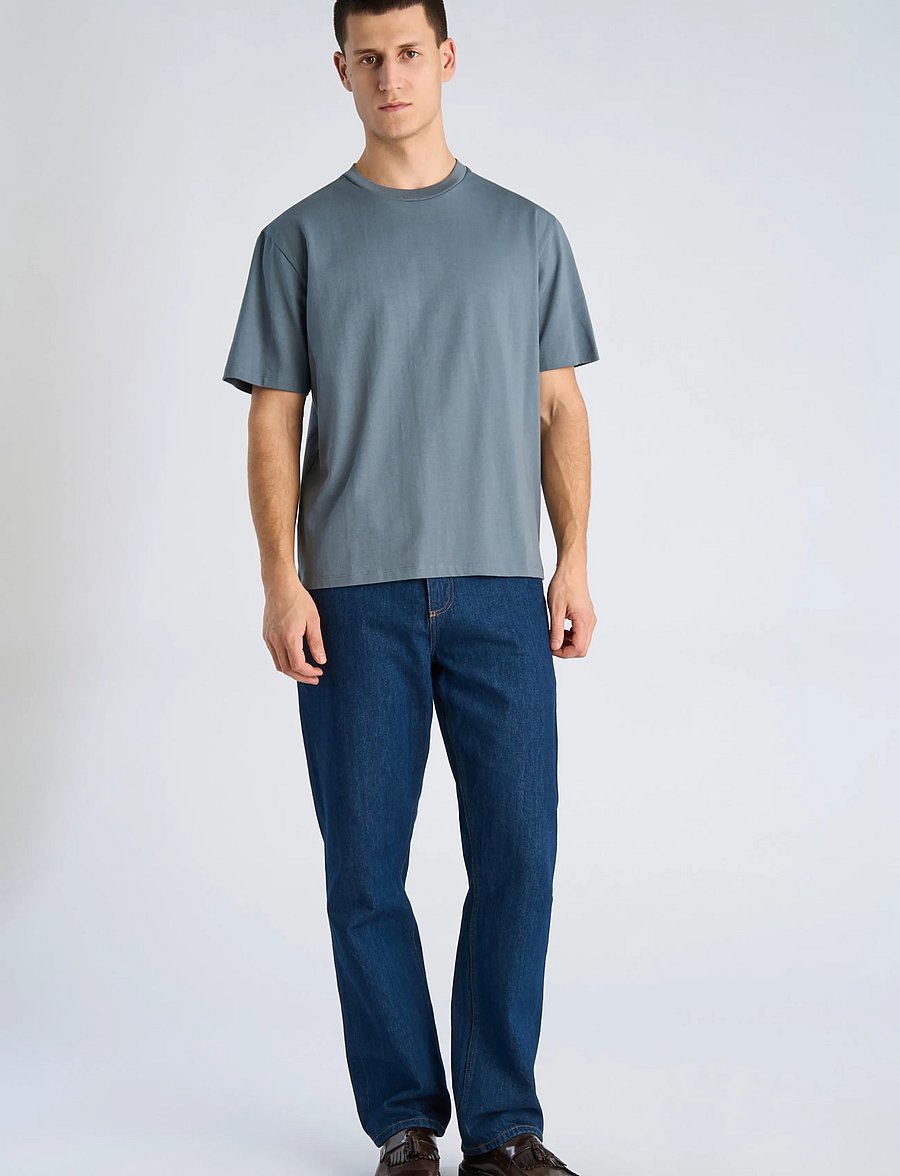 Lindbergh - O-neck tee oversize S/S - kurzärmelige t-shirts - blue grey - 0
