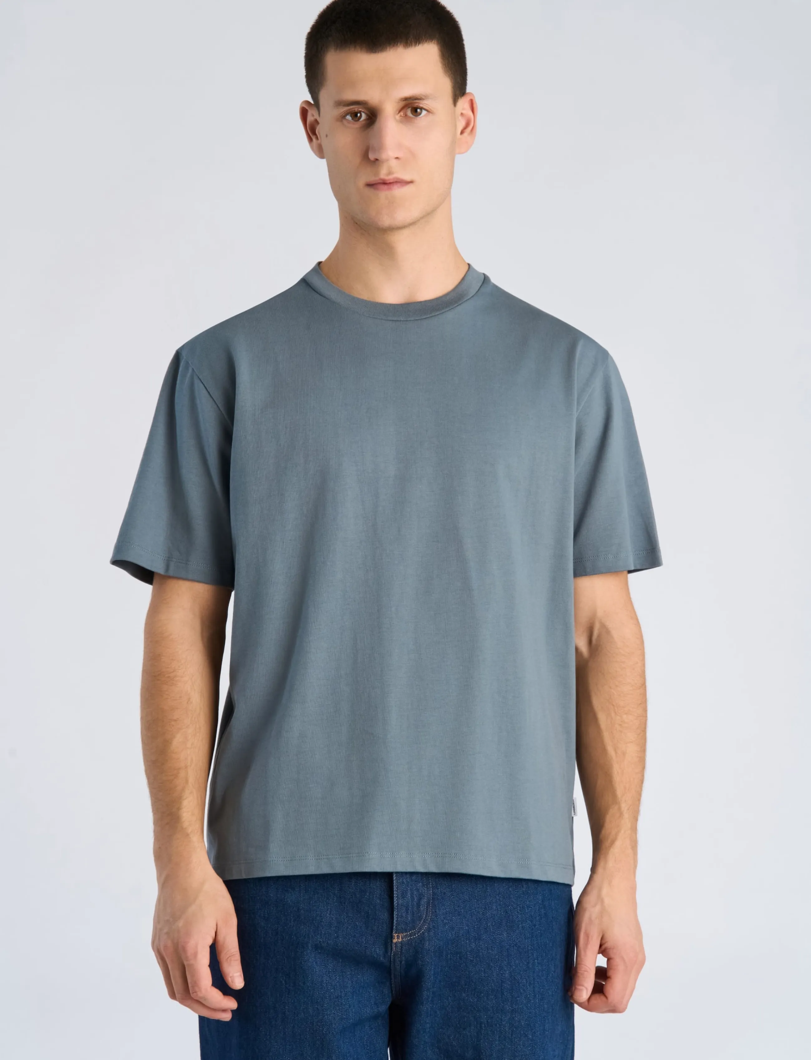 Lindbergh - O-neck tee oversize S/S - kortärmade t-shirts - blue grey - 3