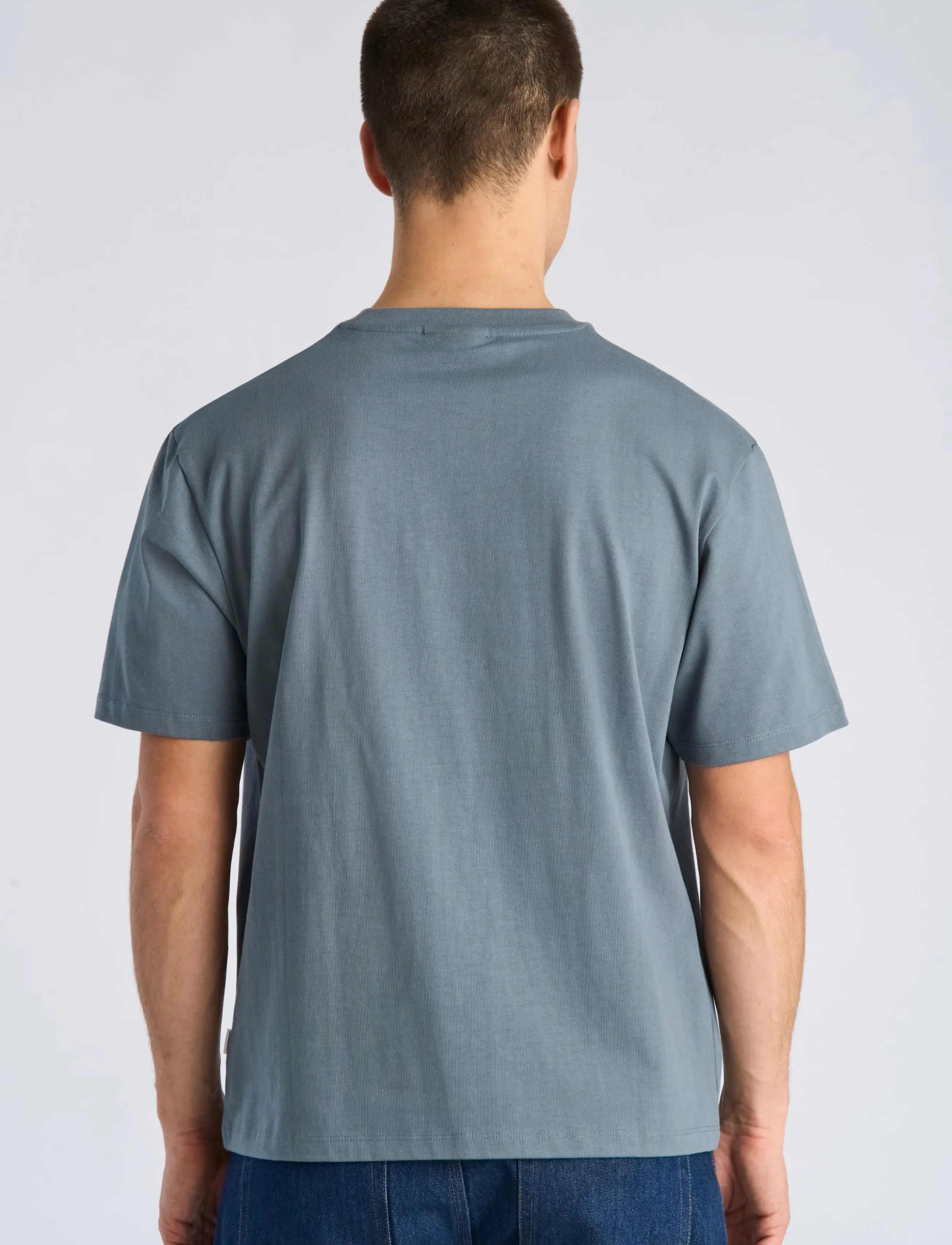 Lindbergh - O-neck tee oversize S/S - kortärmade t-shirts - blue grey - 4