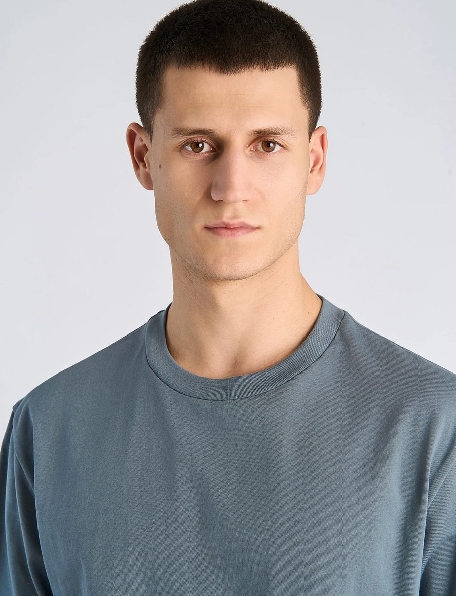 Lindbergh - O-neck tee oversize S/S - kurzärmelige t-shirts - blue grey - 5