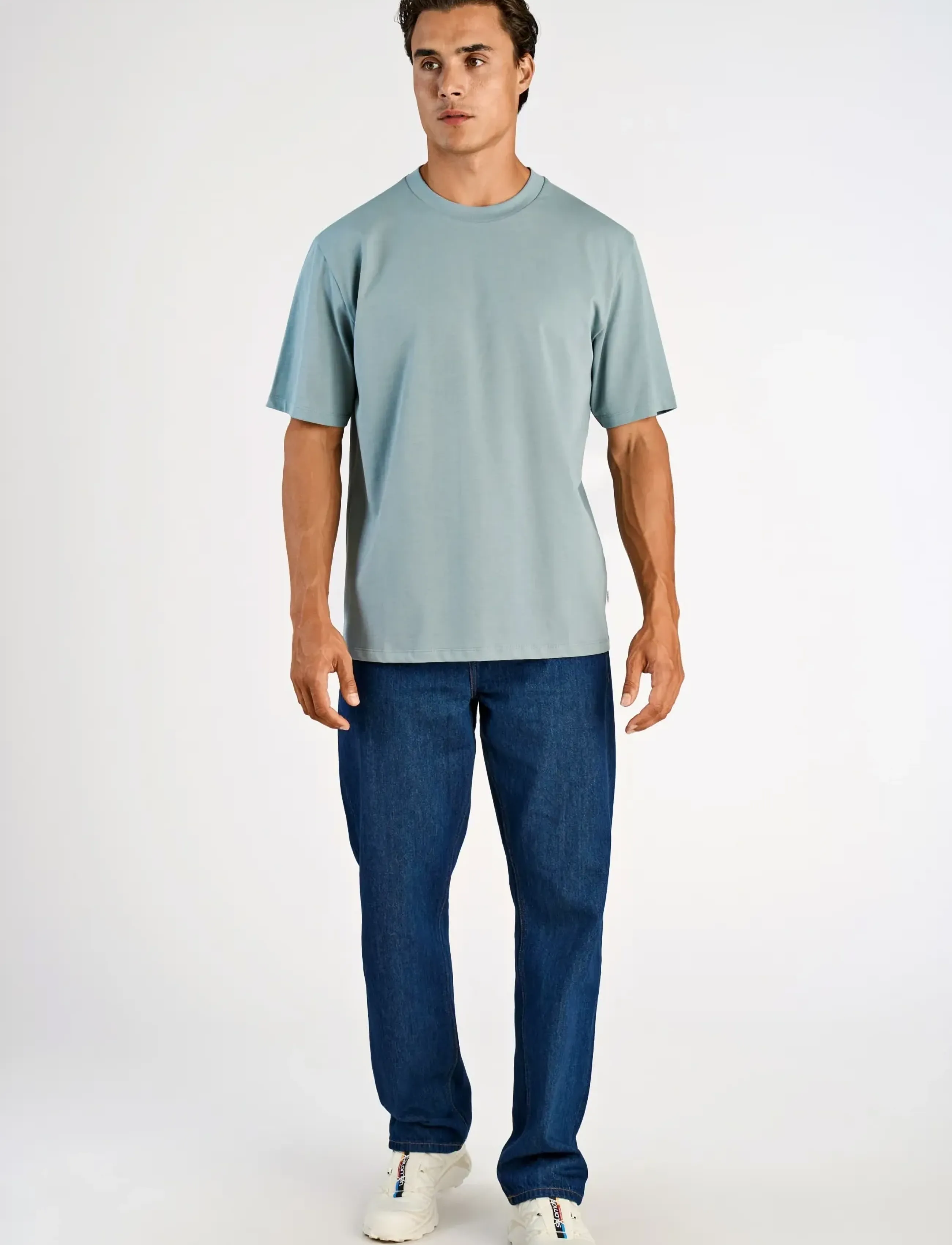 Lindbergh O-neck tee oversize S/S - Short-sleeved t-shirts - DK AQUA / blue