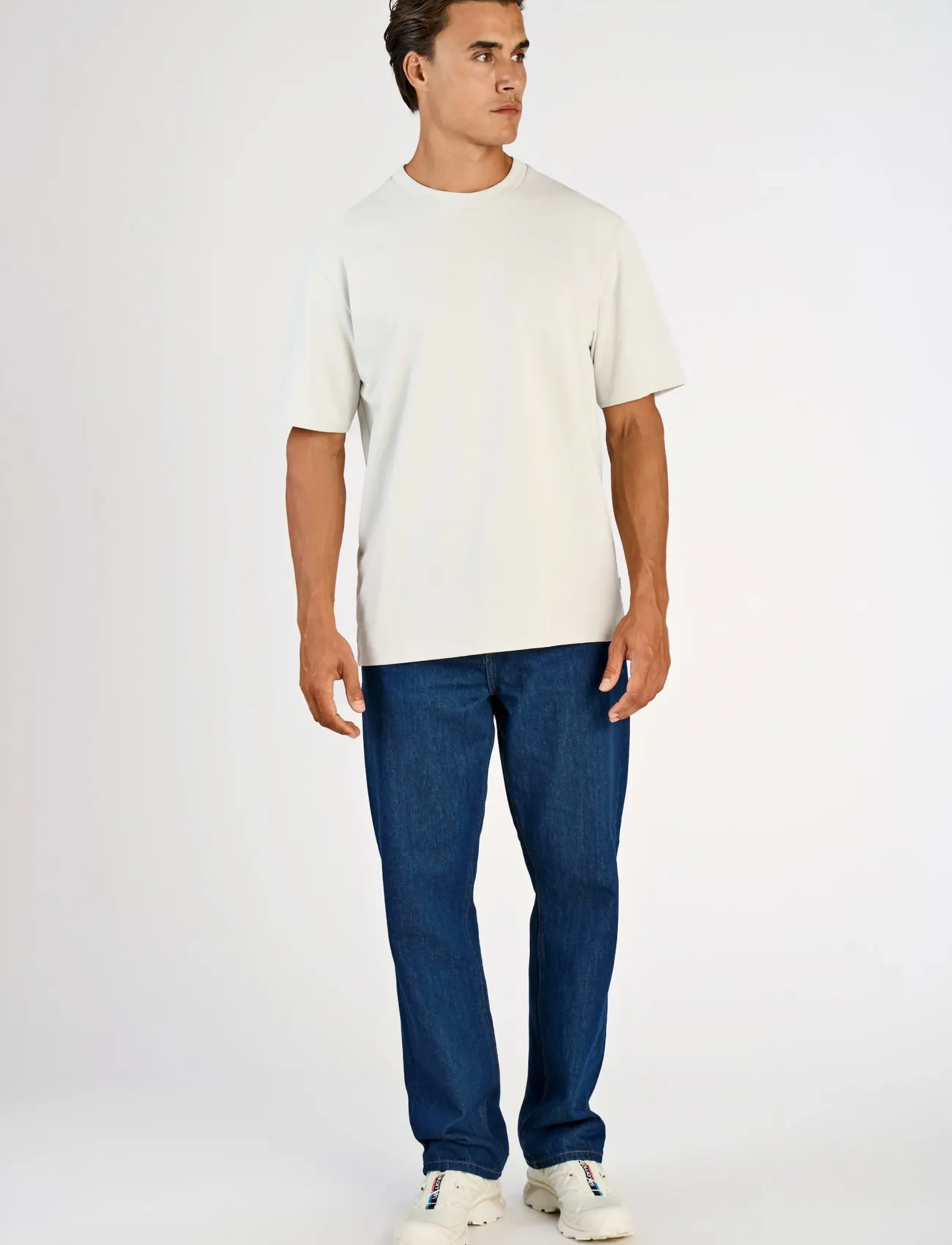 Lindbergh O-neck tee oversize S/S - T-särgid - FAIR GREY / cream