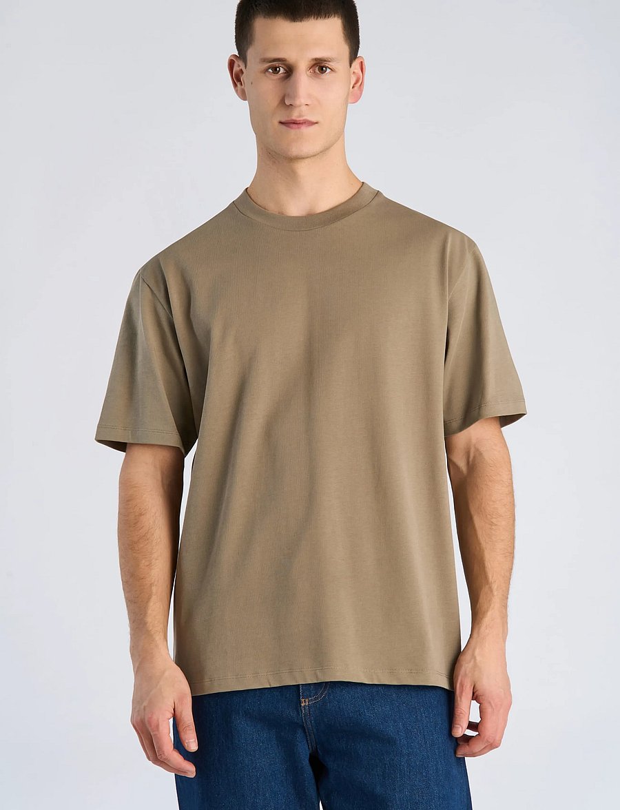 Lindbergh - O-neck tee oversize S/S - kurzärmelige t-shirts - mid stone - 3