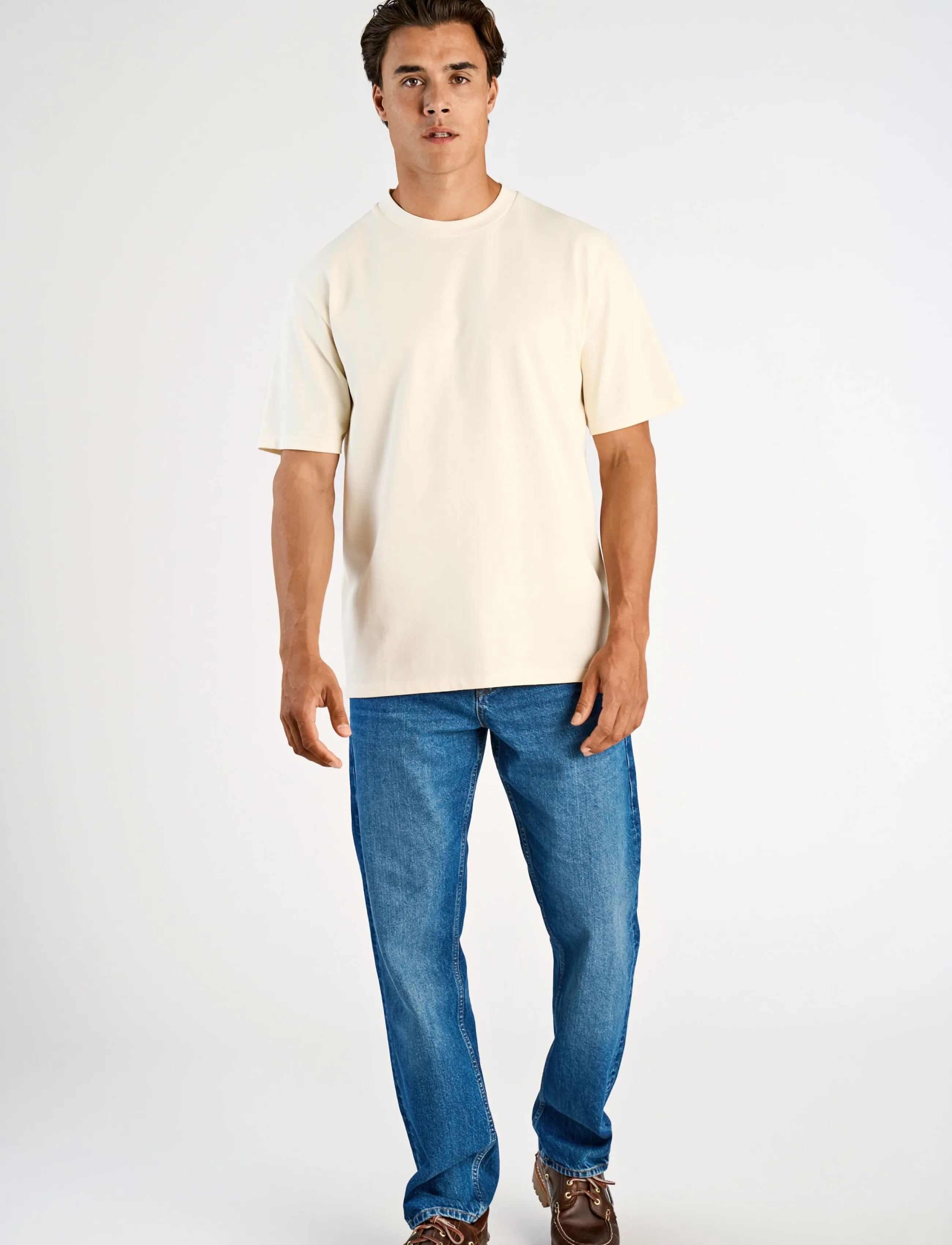 Lindbergh O-neck tee oversize S/S - Lindbergh - NATURE WHITE / cream