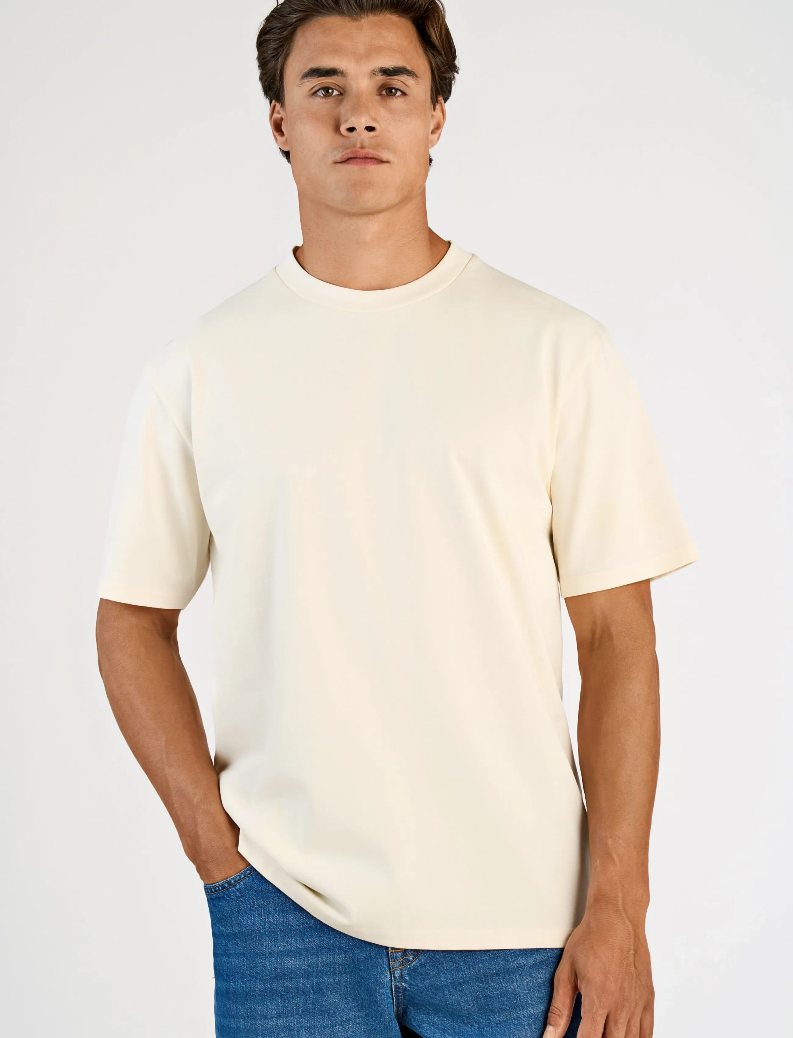 Lindbergh - O-neck tee oversize S/S - kortärmade t-shirts - nature white - 3