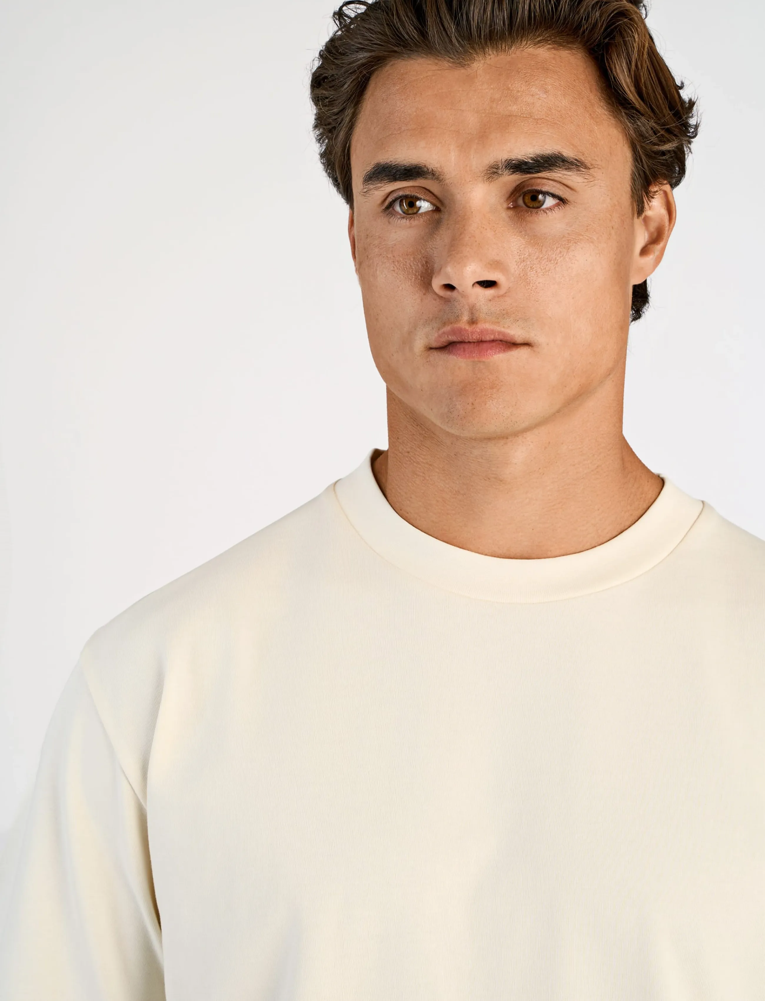 Lindbergh - O-neck tee oversize S/S - kortärmade t-shirts - nature white - 5