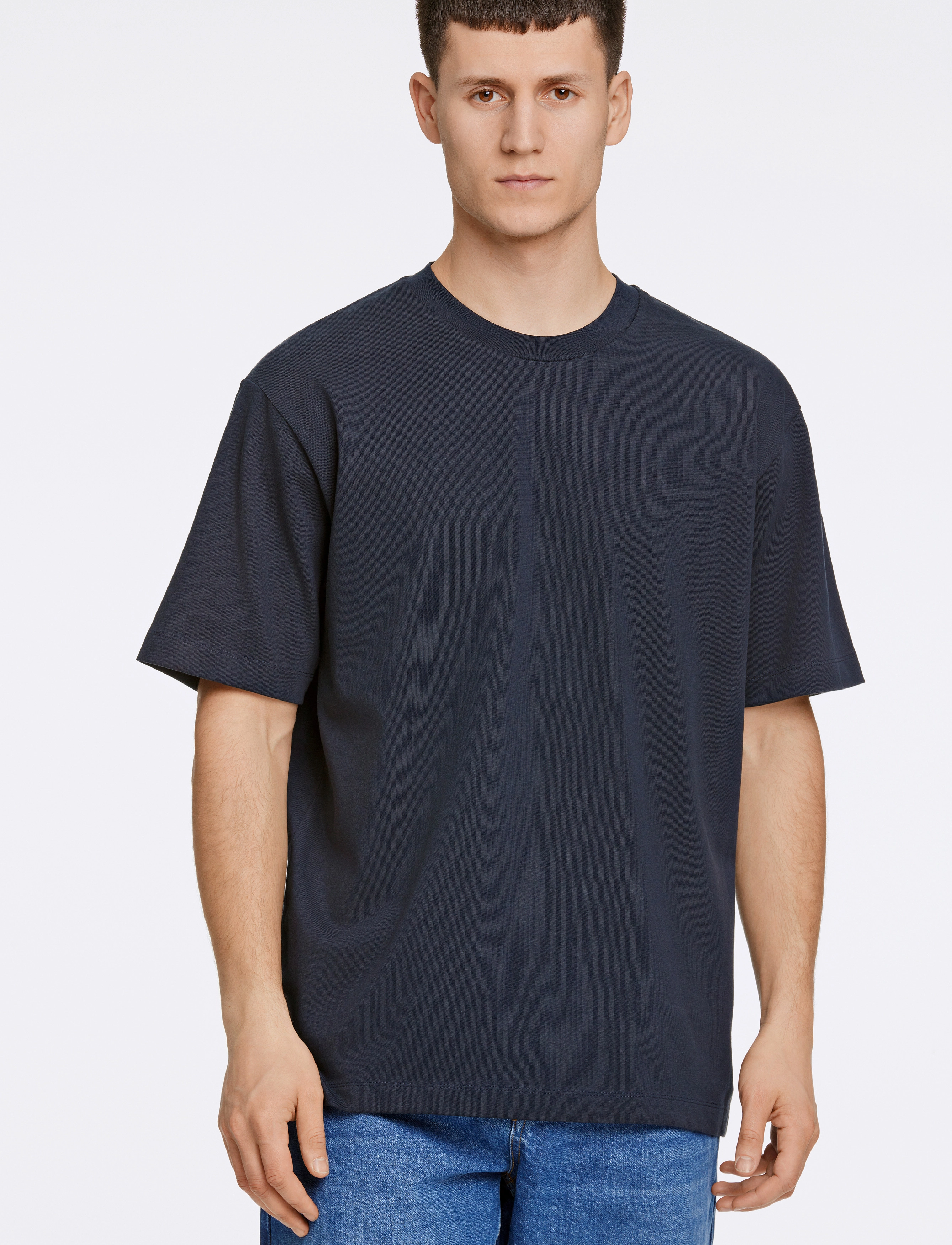 Lindbergh O-Neck Tee Oversize S/S, Mænd, Oversize O-Hals T-Shirt, Blå, Str: XXL