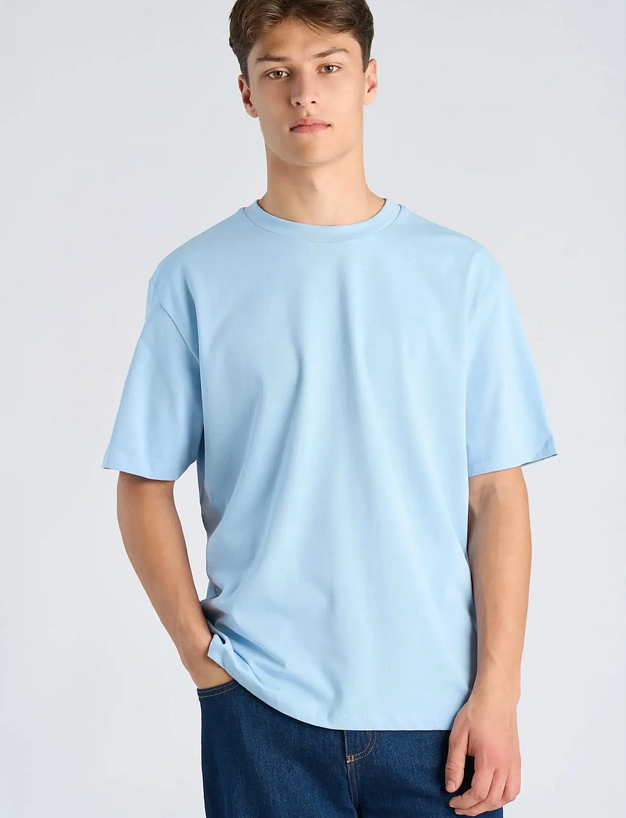 Lindbergh - O-neck tee oversize S/S - kurzärmelig - soft blue - 3