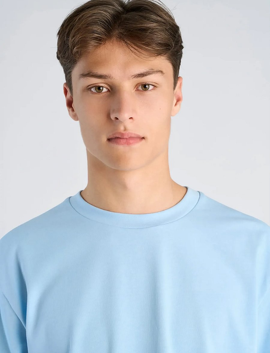 Lindbergh - O-neck tee oversize S/S - kurzärmelig - soft blue - 5