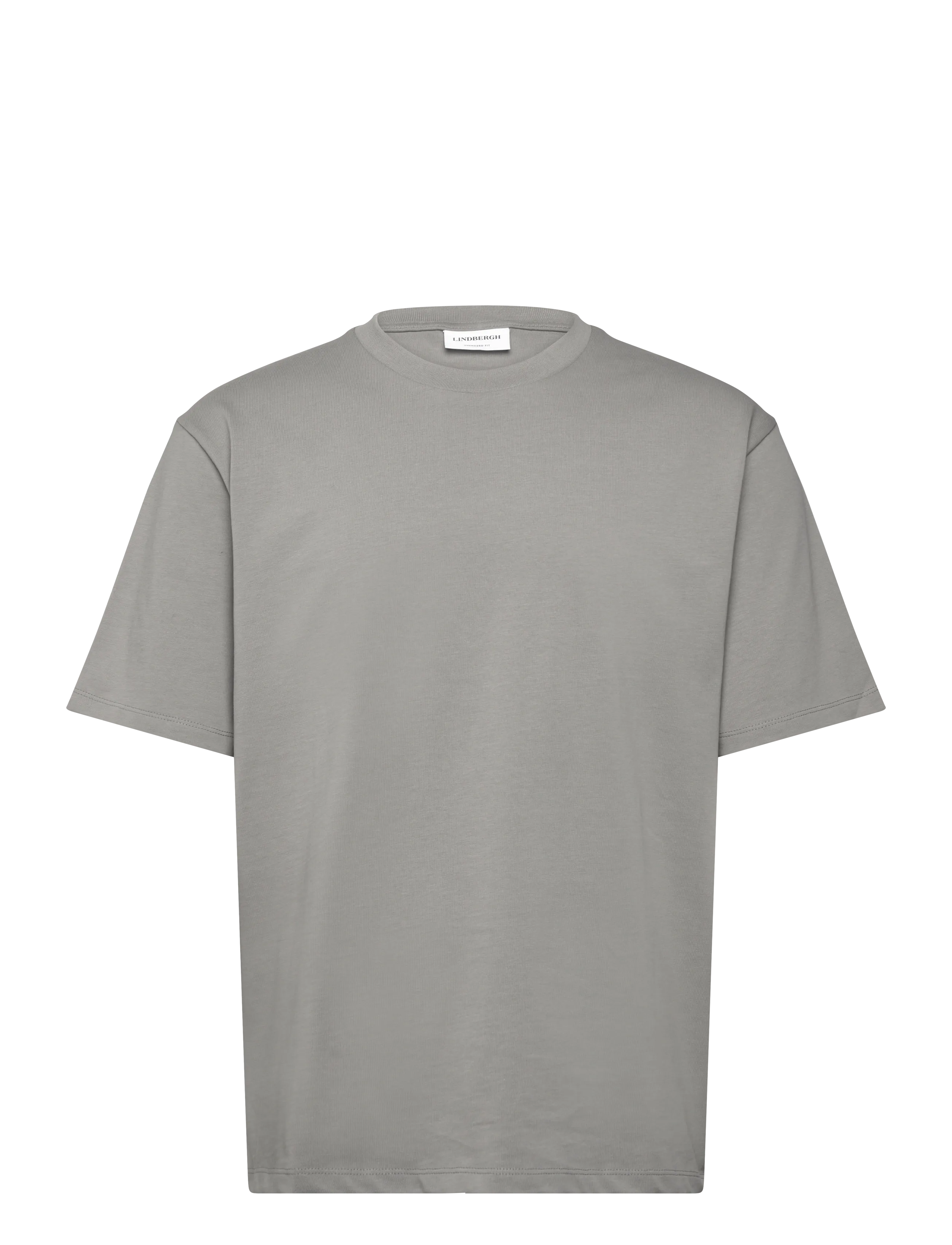 Lindbergh O-neck tee oversize S/S - Basic T-Shirts - STONE GREY / grey