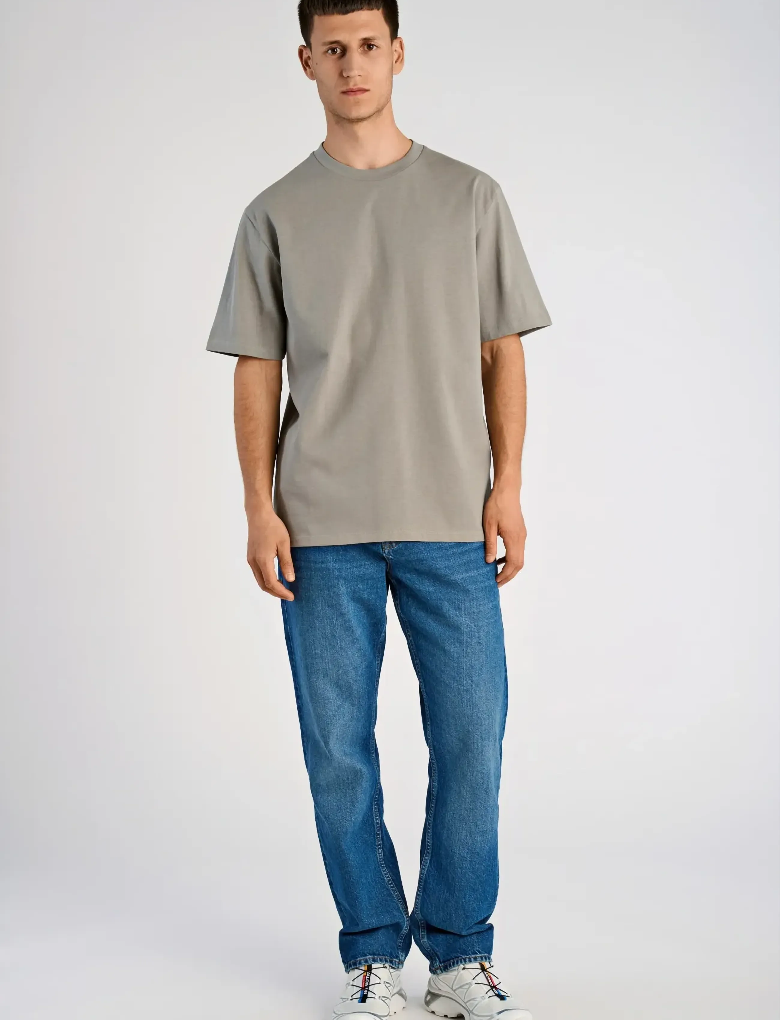 Lindbergh O-neck tee oversize S/S - T-särgid - STONE GREY / grey