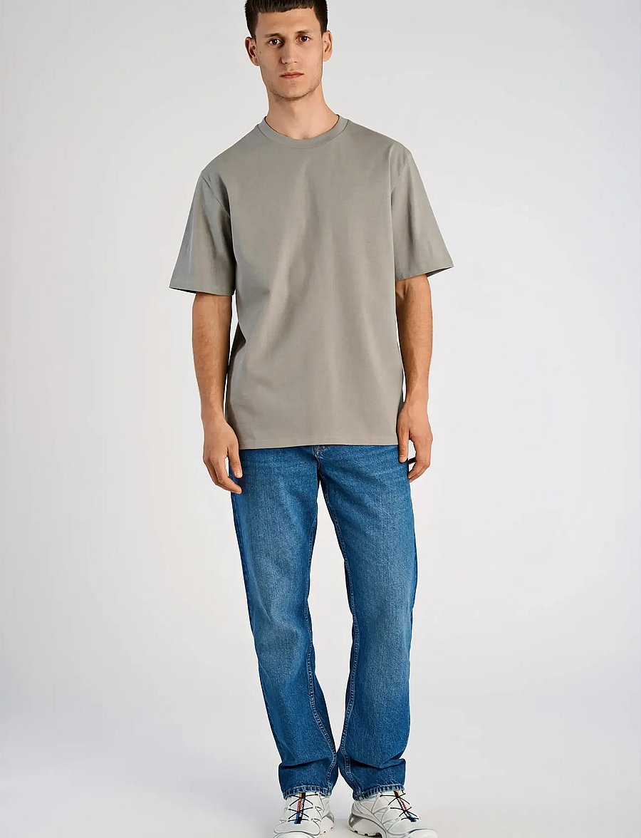 Lindbergh - O-neck tee oversize S/S - lühikeste varrukatega t-särgid - stone grey - 0