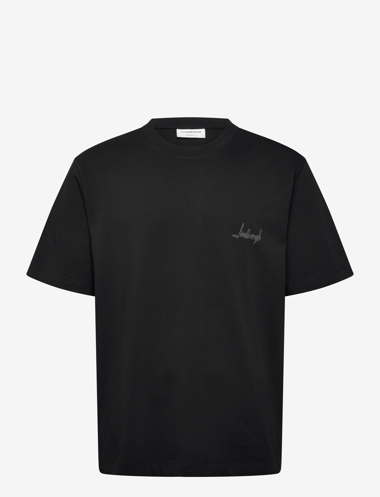 Lindbergh - Oversized o-neck signature tee S/S - krótki rękaw - black - 1
