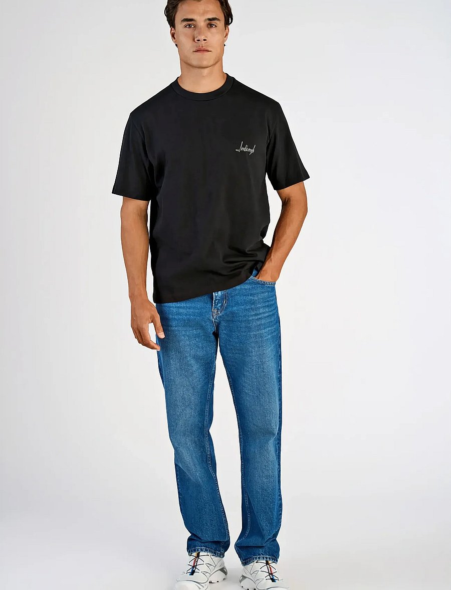 Lindbergh - Oversized o-neck signature tee S/S - kurzärmelige t-shirts - black - 3