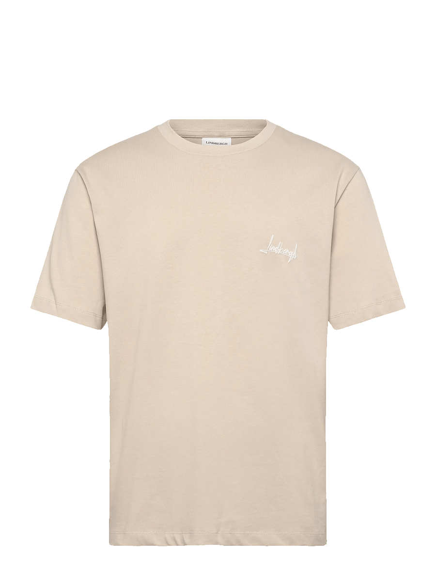 Lindbergh - Oversized o-neck signature tee S/S - kortærmede t-shirts - lt grey stone - 1