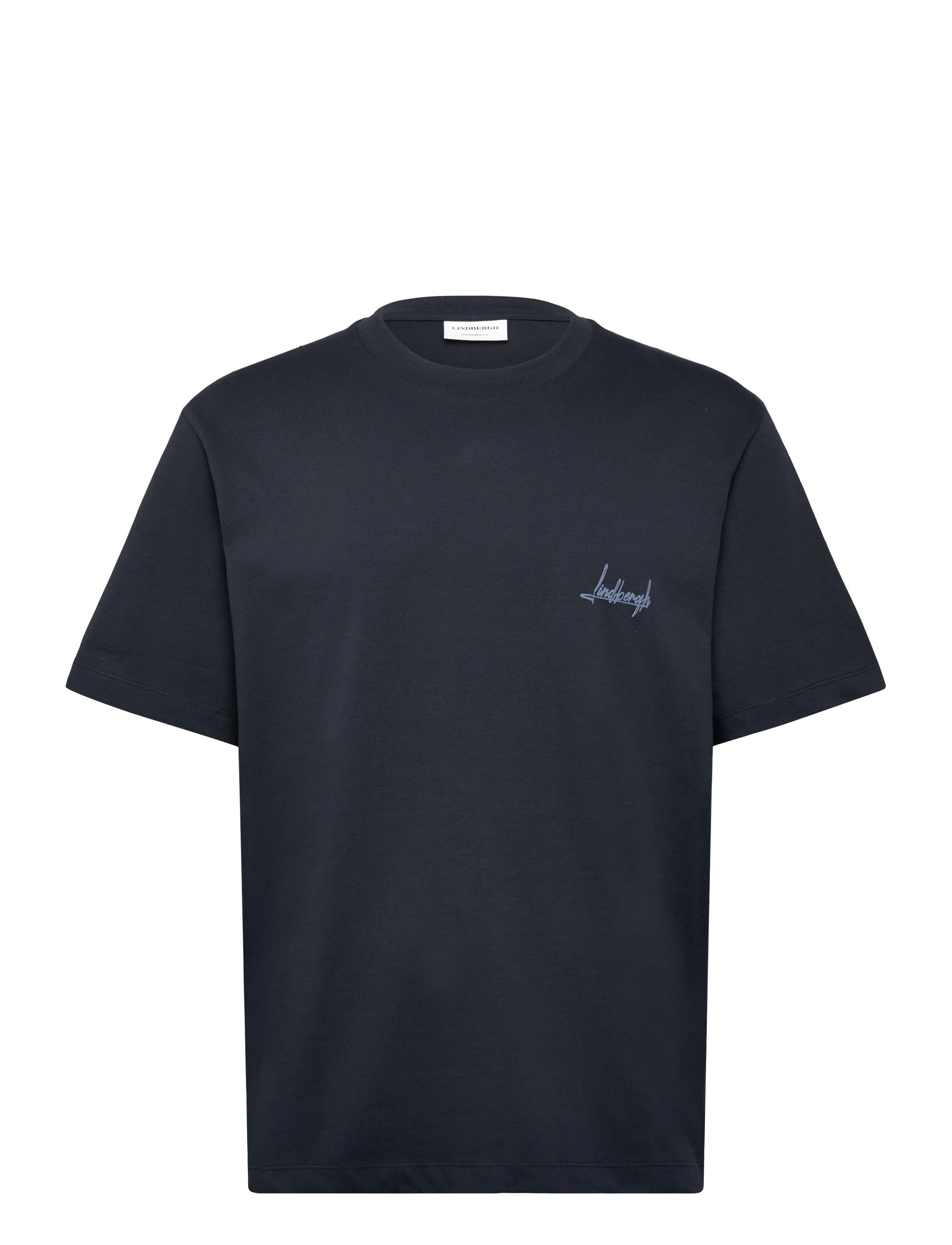Lindbergh Oversized o-neck signature tee S/S - Lindbergh - NAVY / navy