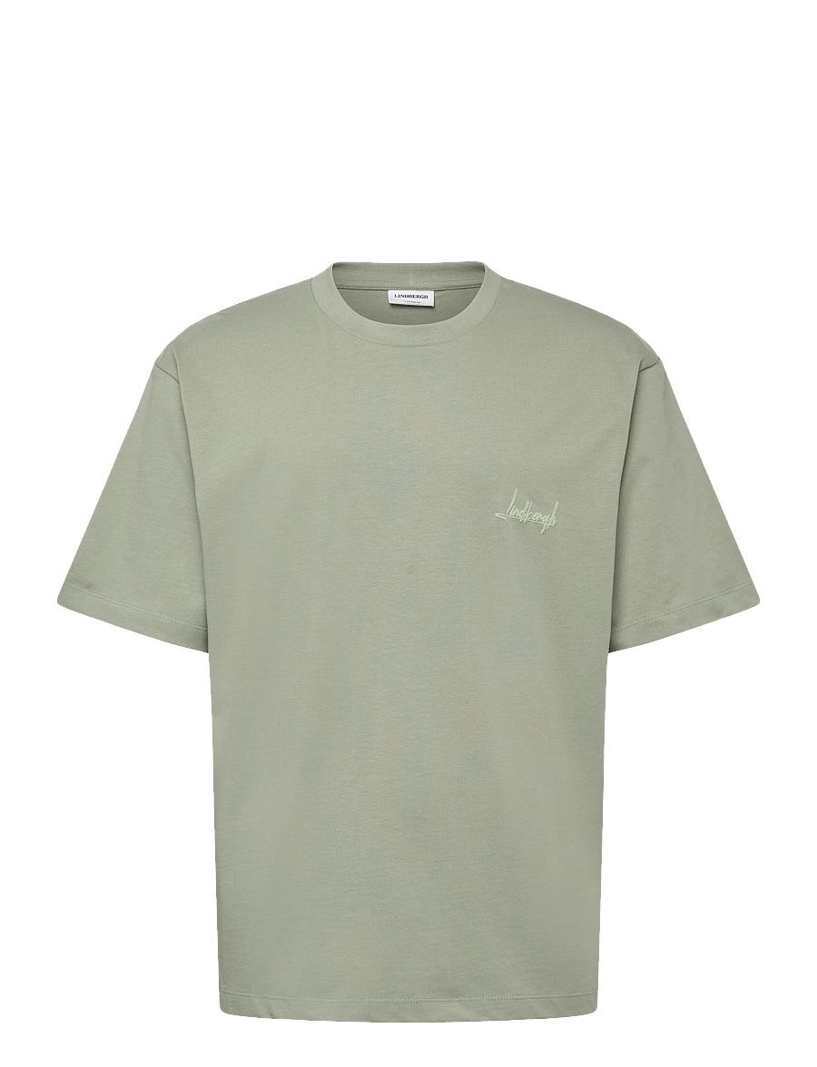 Lindbergh - Oversized o-neck signature tee S/S - kurzärmelige t-shirts - sage green - 1