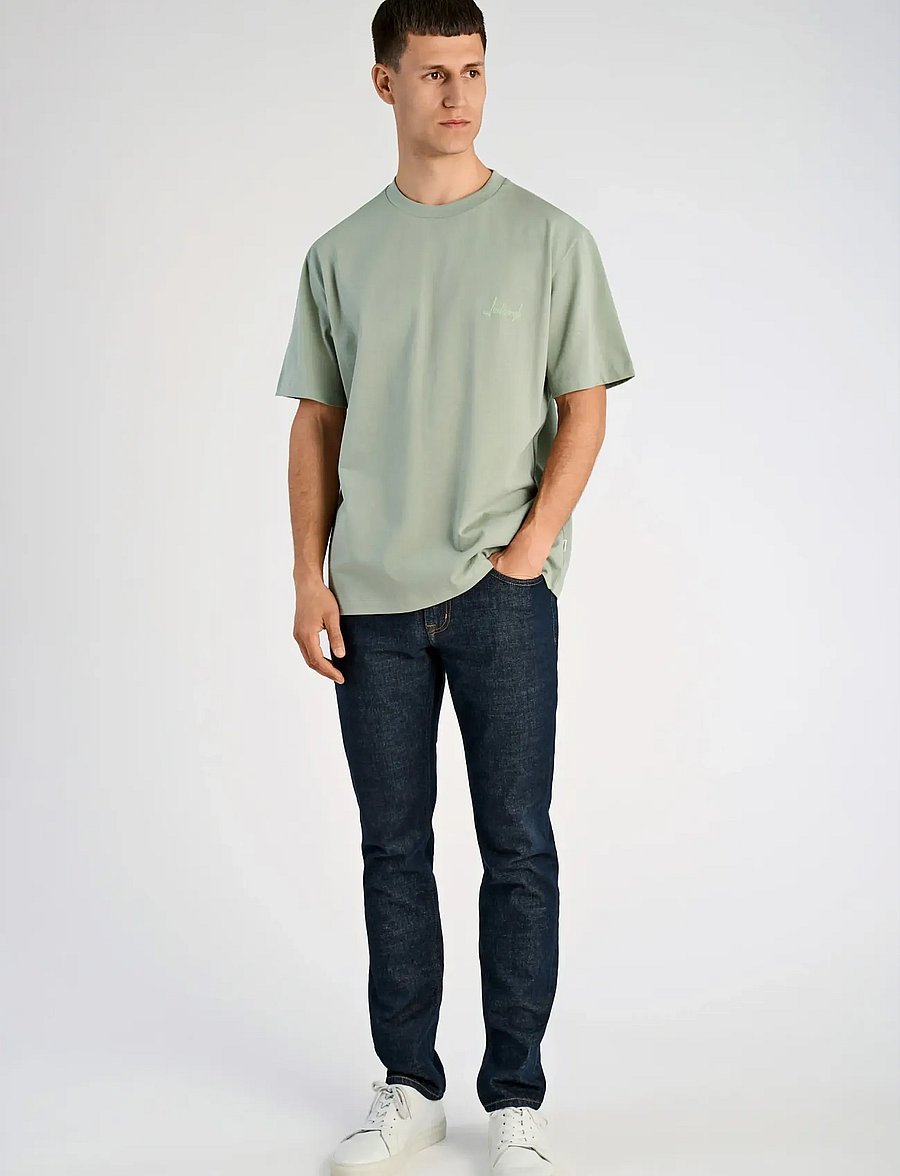 Lindbergh - Oversized o-neck signature tee S/S - kurzärmelige t-shirts - sage green - 0