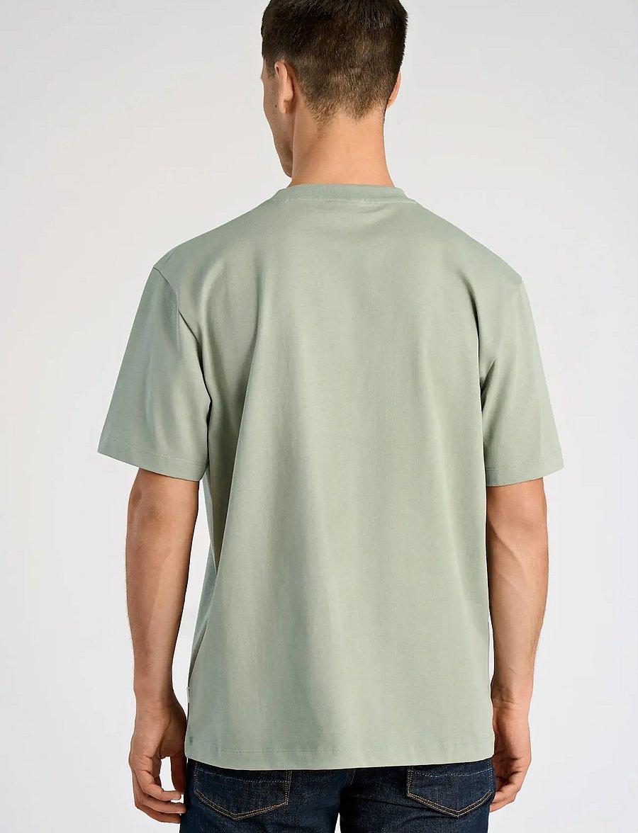 Lindbergh - Oversized o-neck signature tee S/S - kurzärmelige t-shirts - sage green - 4
