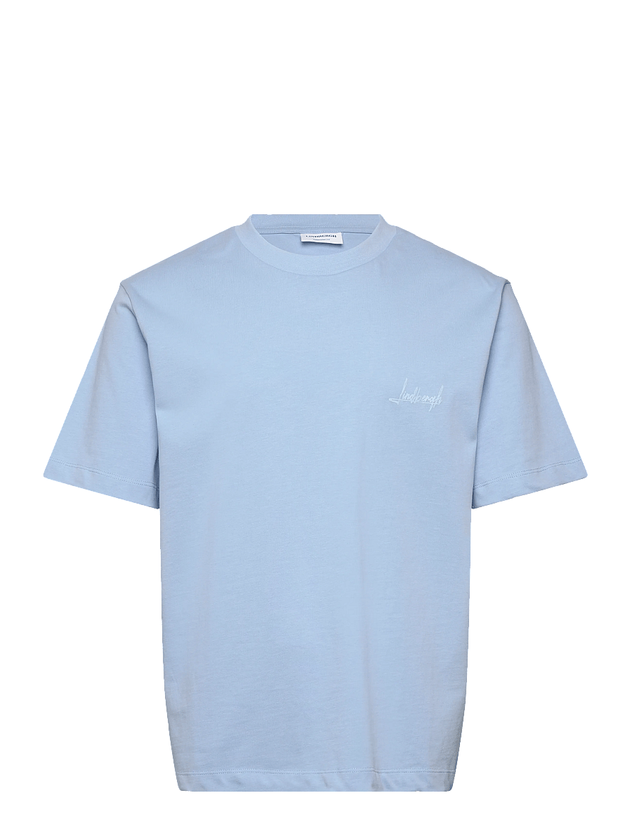 Lindbergh - Oversized o-neck signature tee S/S - kortærmede t-shirts - soft blue - 1