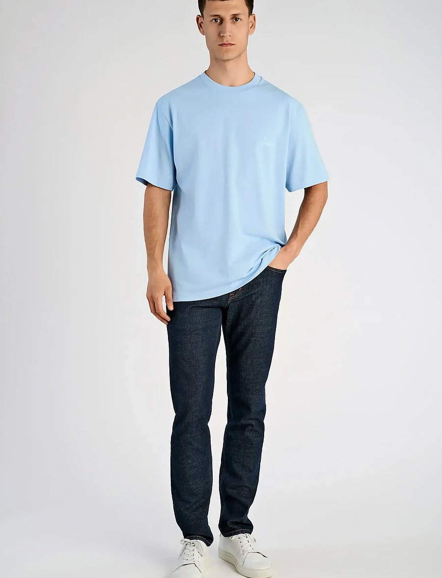 Lindbergh - Oversized o-neck signature tee S/S - kortærmede t-shirts - soft blue - 0