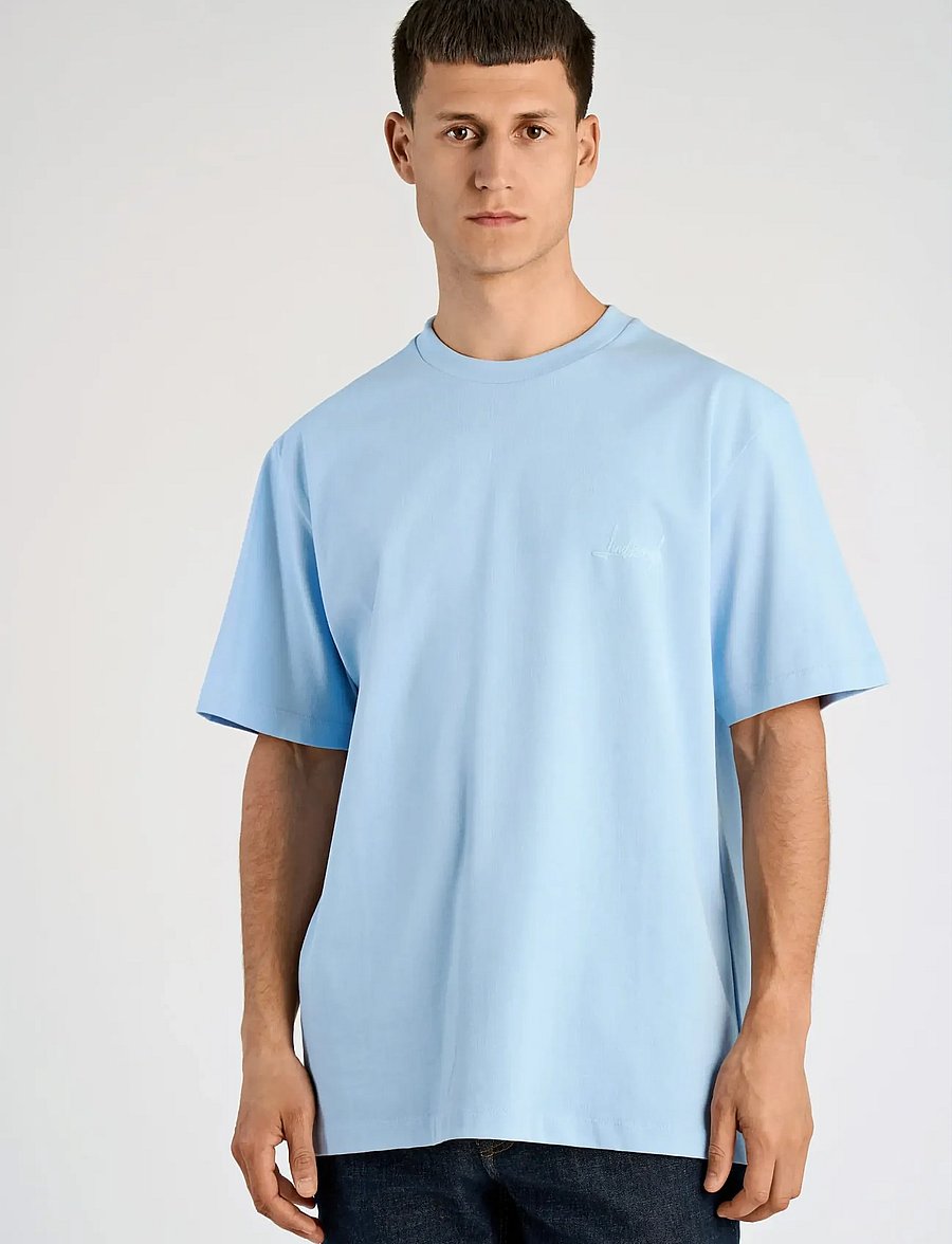 Lindbergh - Oversized o-neck signature tee S/S - kortærmede t-shirts - soft blue - 3