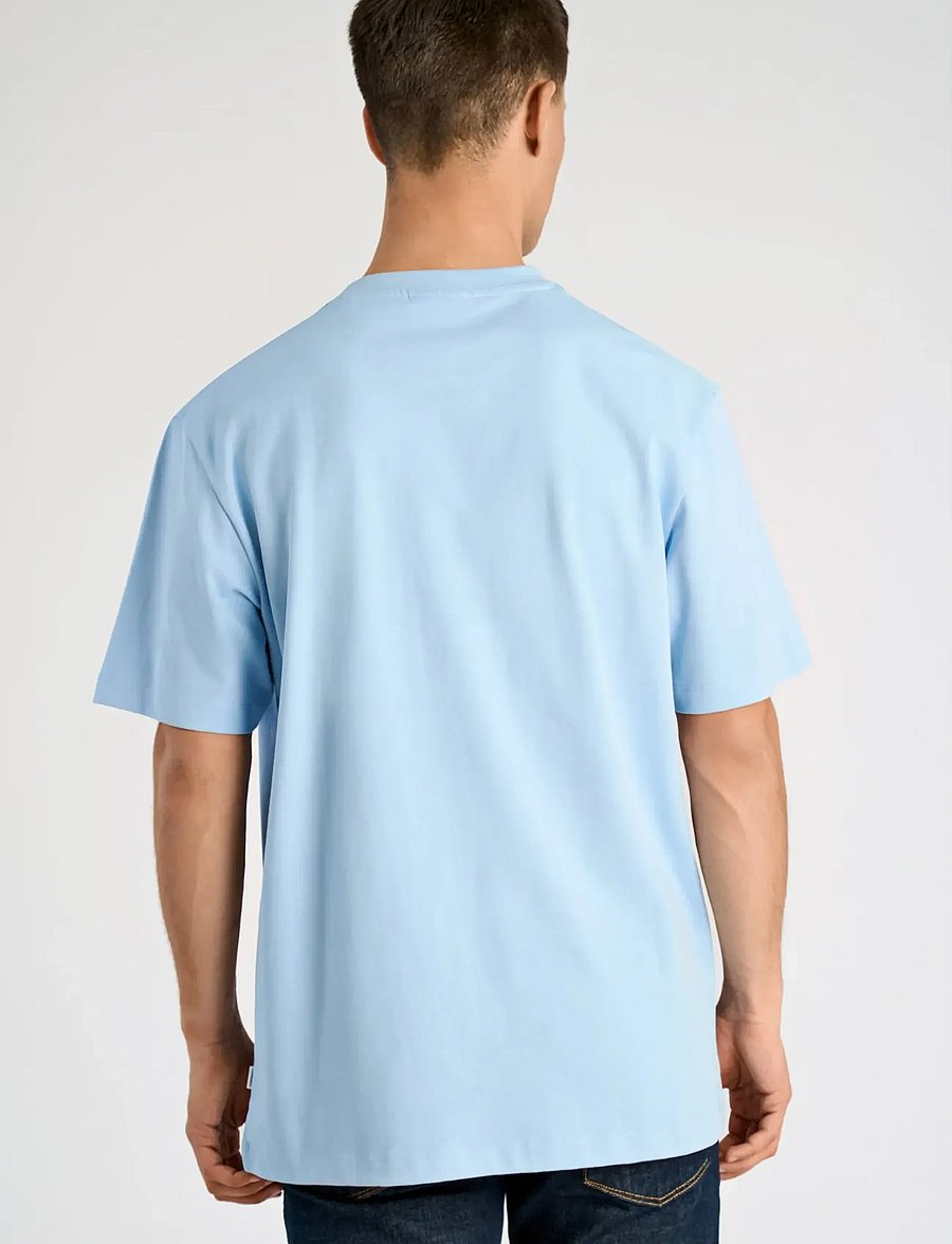Lindbergh - Oversized o-neck signature tee S/S - kortærmede t-shirts - soft blue - 4