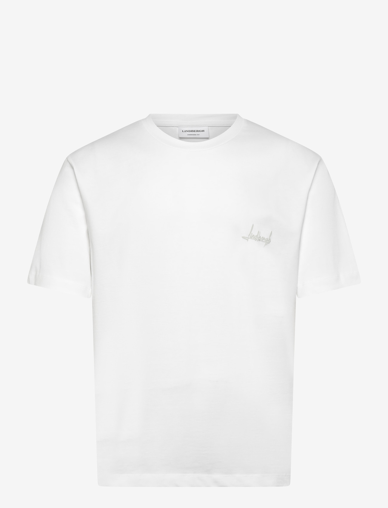 Lindbergh - Oversized o-neck signature tee S/S - kortærmede t-shirts - white - 1